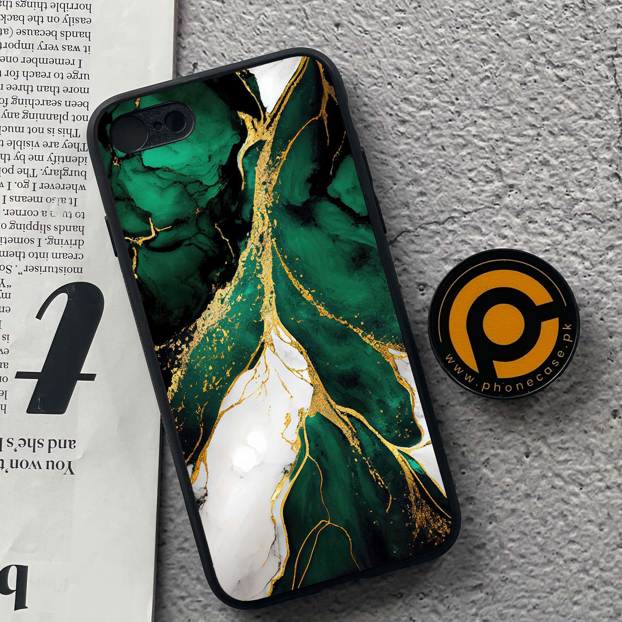 iPhone 7 / 8 - Liquid Marble Series - Premium Printed Glass soft Bumper shock Proof Case