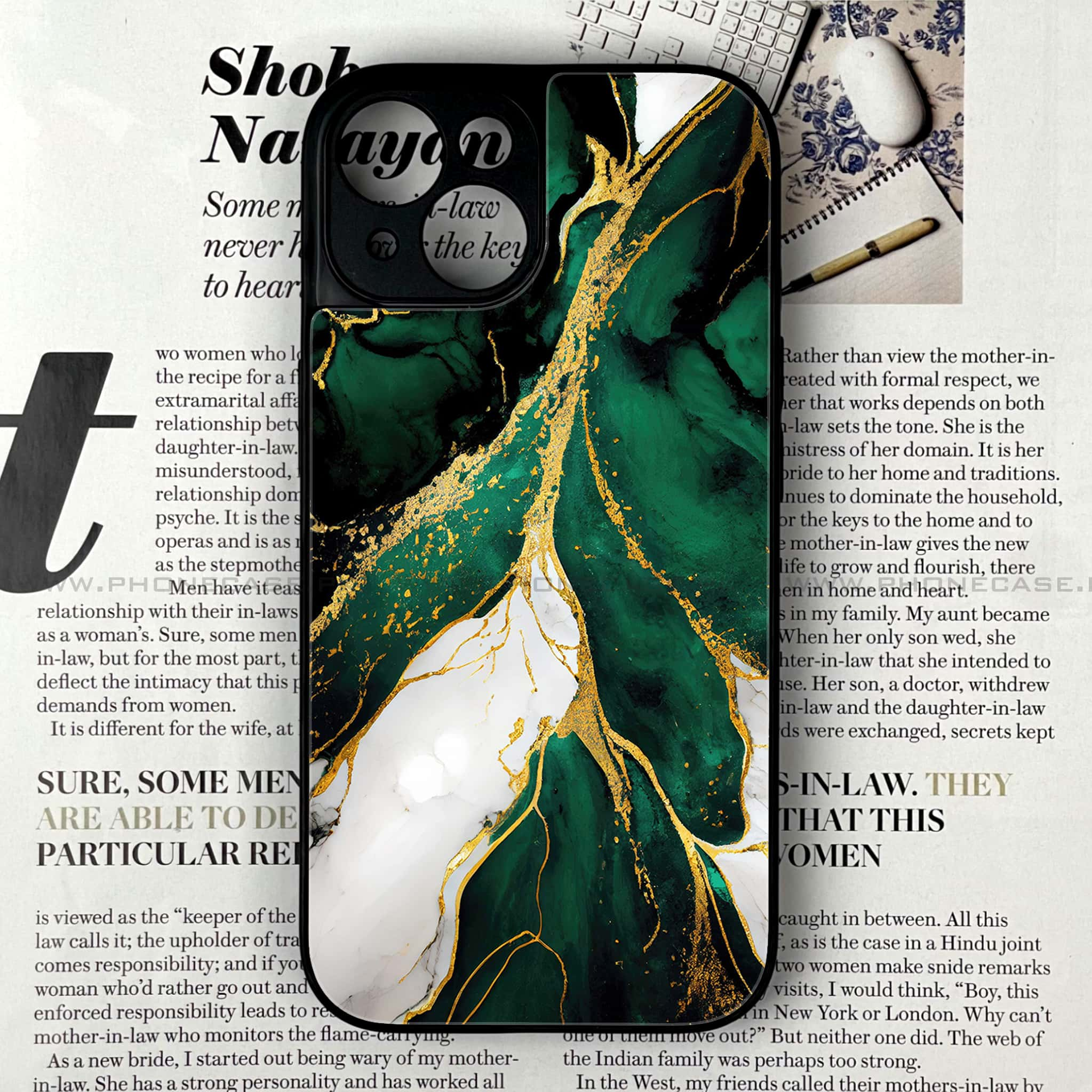 iPhone 14 - Liquid Marble Series - Premium Printed Glass soft Bumper shock Proof Case