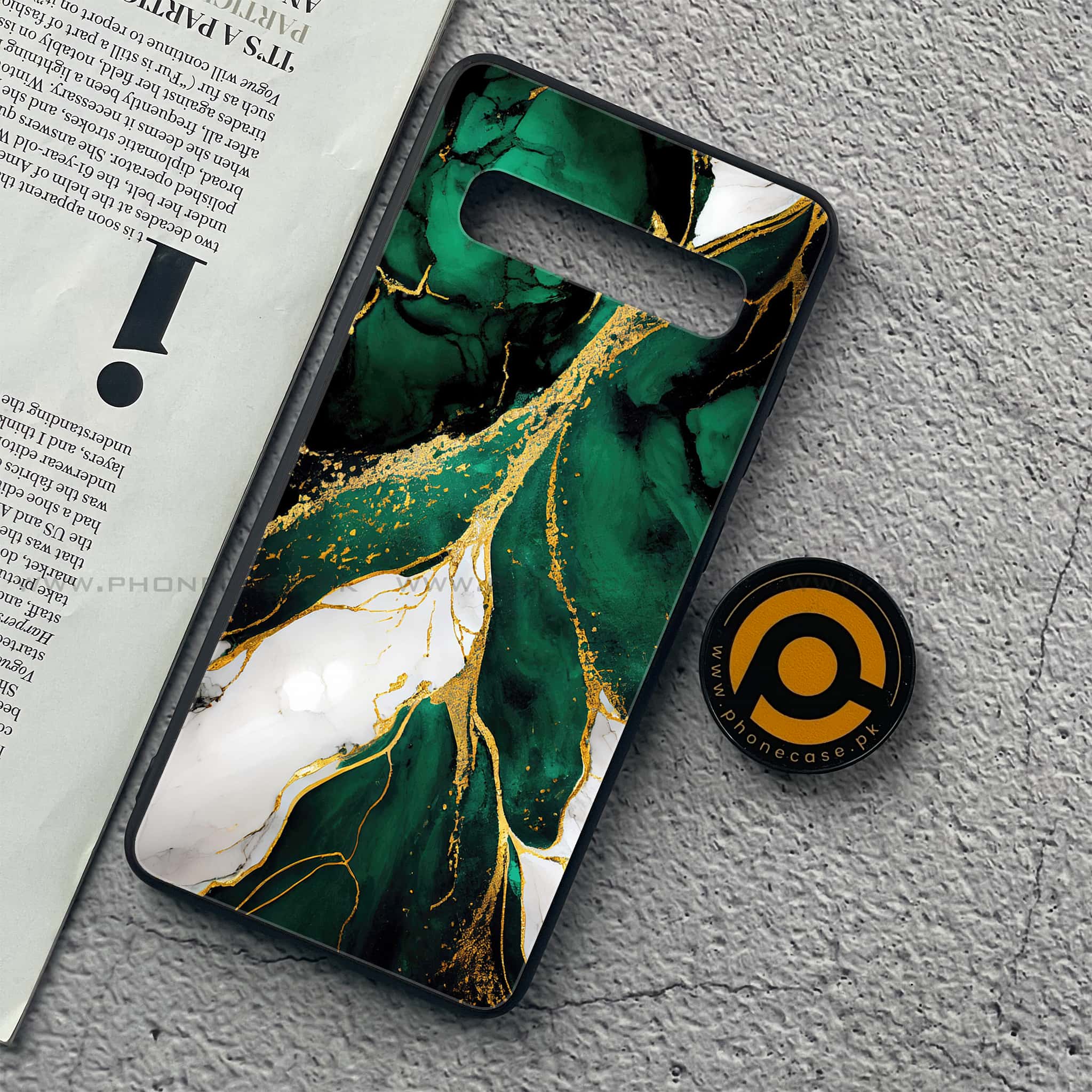 Samsung Galaxy S10 5G - Liquid Marble Series - Premium Printed Glass soft Bumper shock Proof Case
