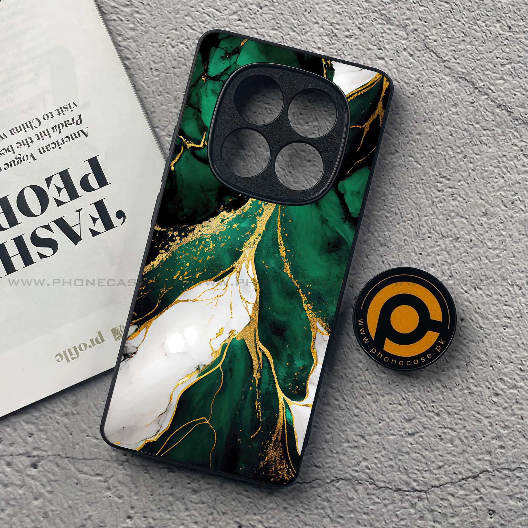 Redmi Note 14 Pro Plus 5G - Liquid Marble Series - Premium Printed Glass soft Bumper shock Proof Case