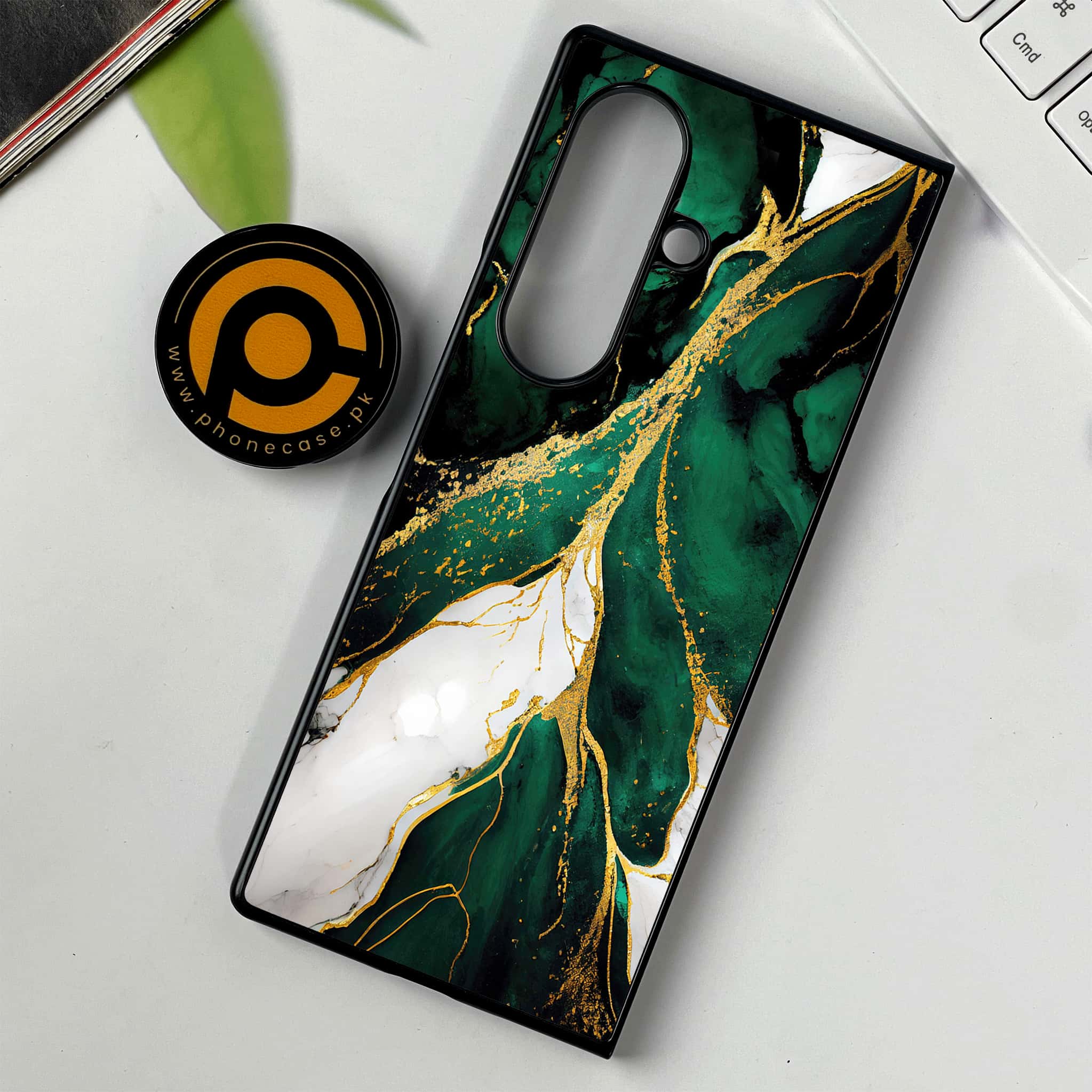 Samsung Galaxy Z Fold 7 - Liquid Marble Series - Premium Metal Printed soft Bumper shock Proof Case