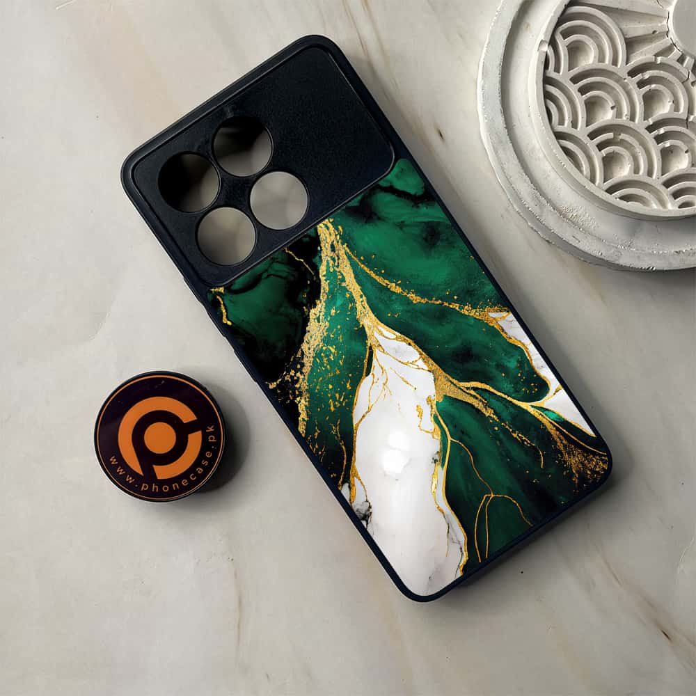 Xiaomi Poco F6 Pro - Liquid Marble Series - Premium Metal Printed soft Bumper shock Proof Case