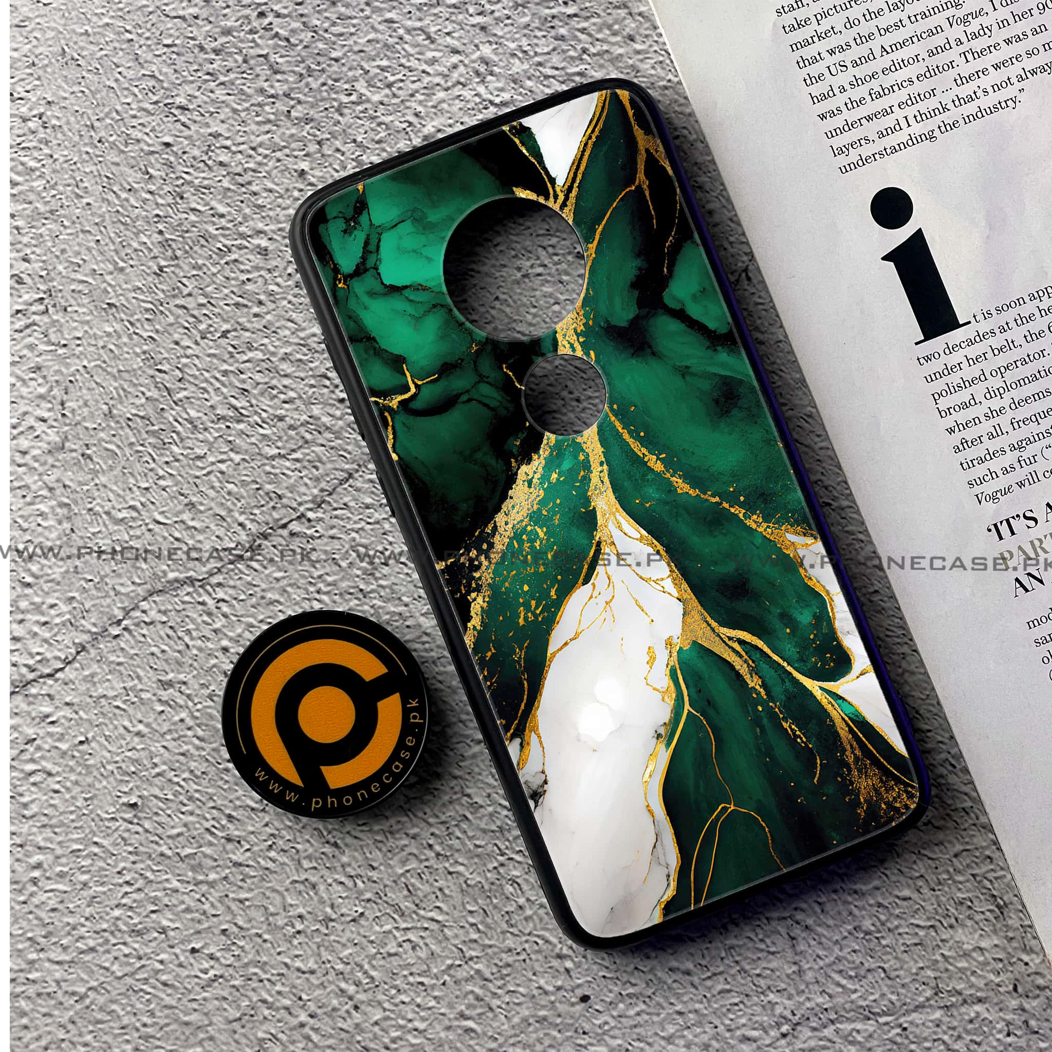 Moto G7 - Liquid Marble Series - Premium Printed Glass soft Bumper shock Proof Case