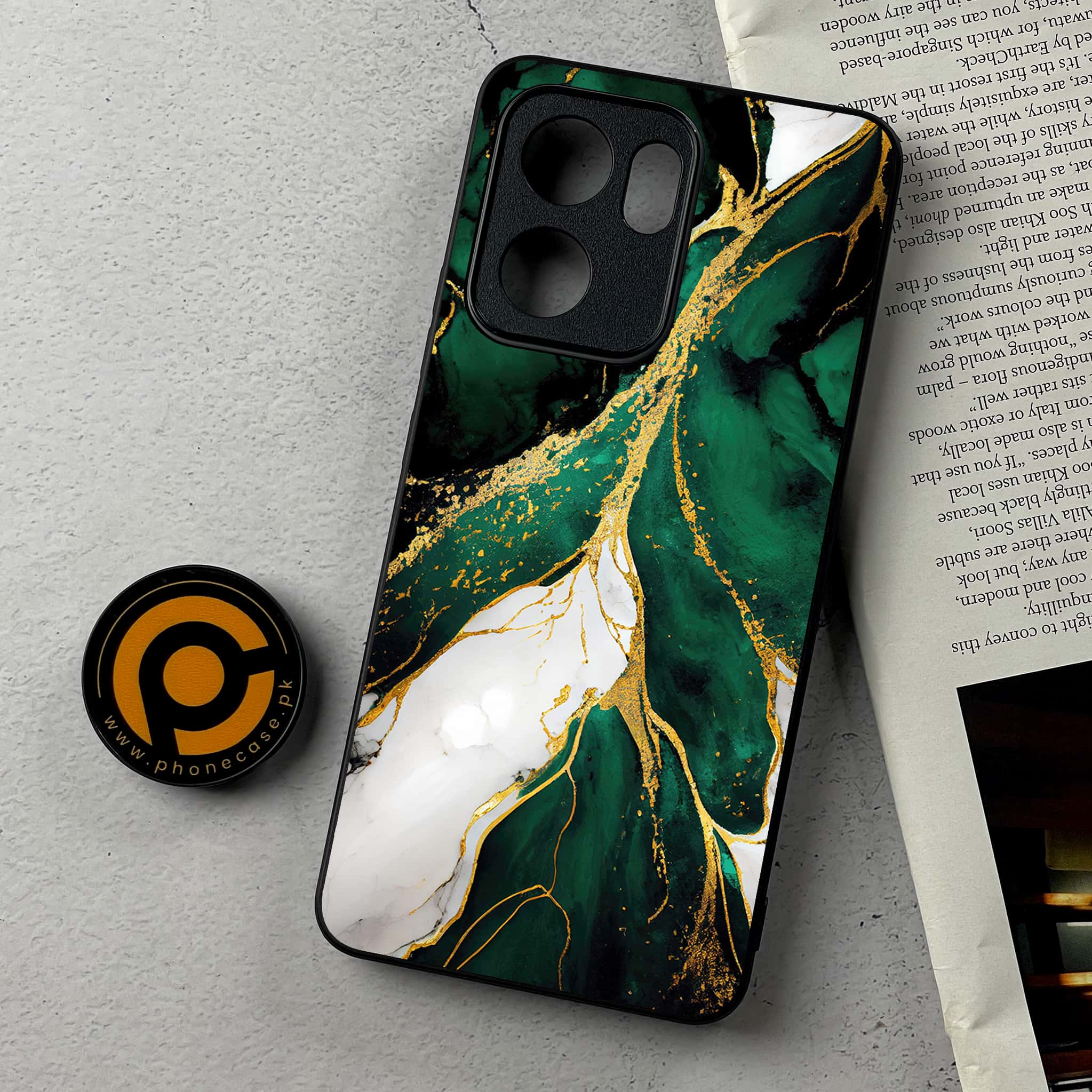Oppo Reno 13F - Liquid Marble Series - Premium Metal Printed Soft Bumper Shockproof Case