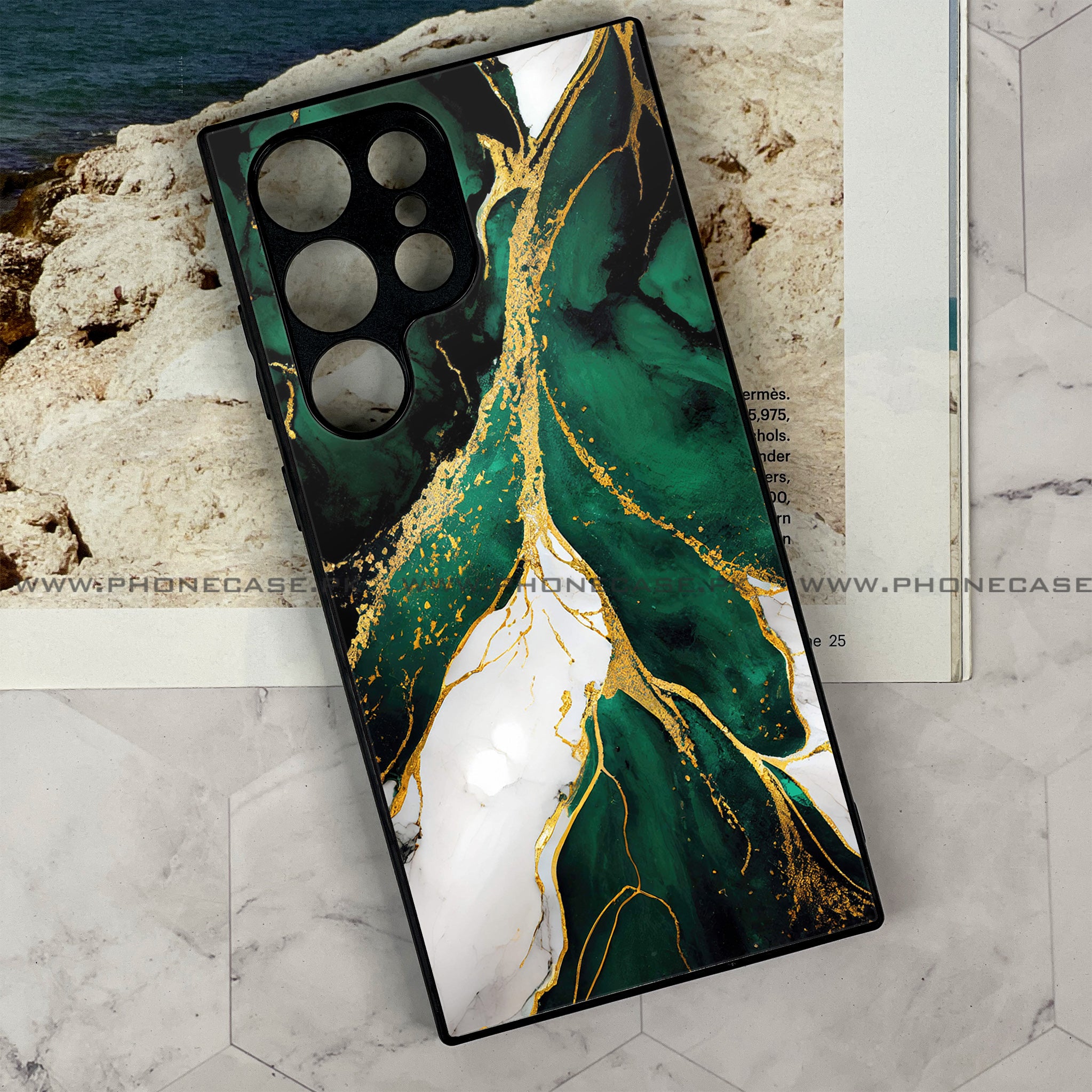Samsung Galaxy S22 Ultra - Liquid Marble Series - Premium Metal Printed soft Bumper shock Proof Case
