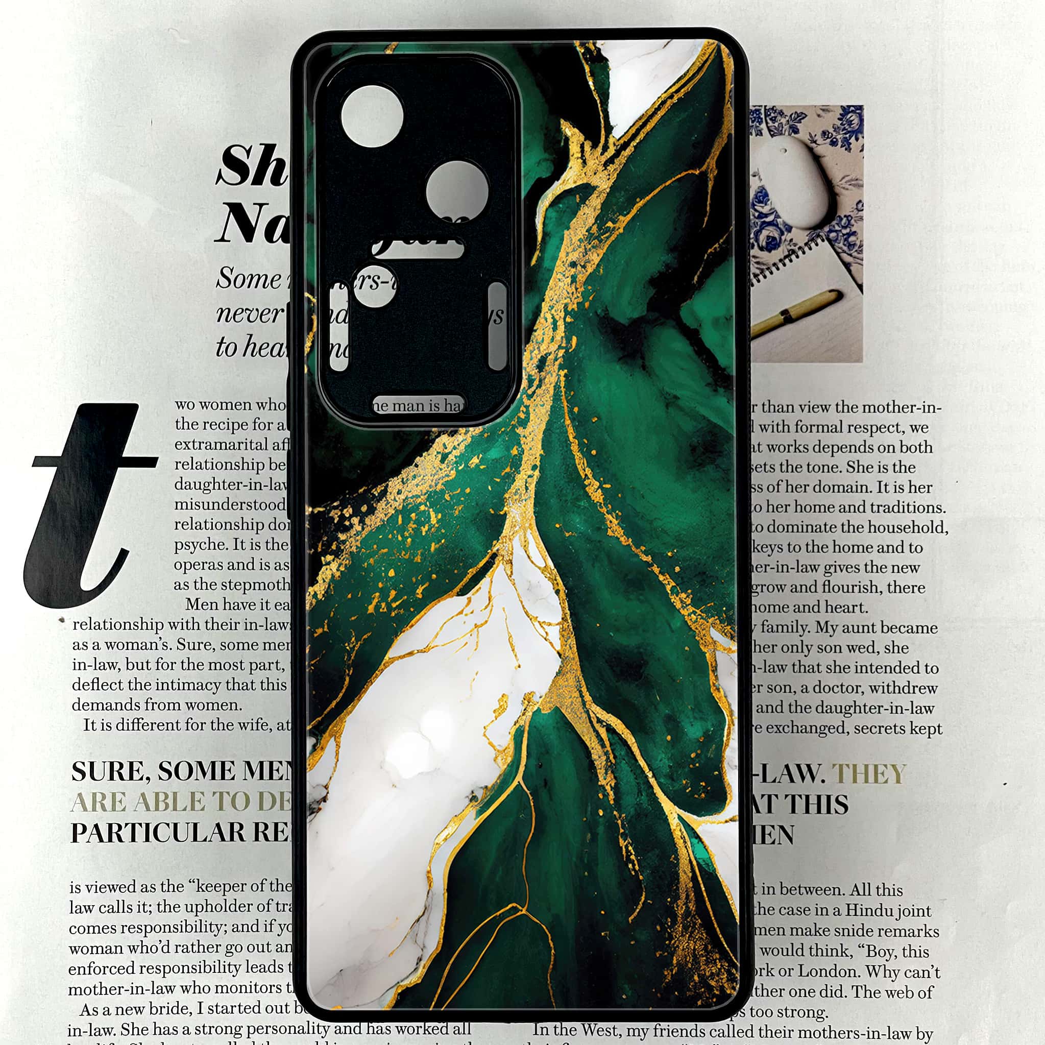 Vivo V30 - Liquid Marble Series - Premium Printed Glass soft Bumper shock Proof Case