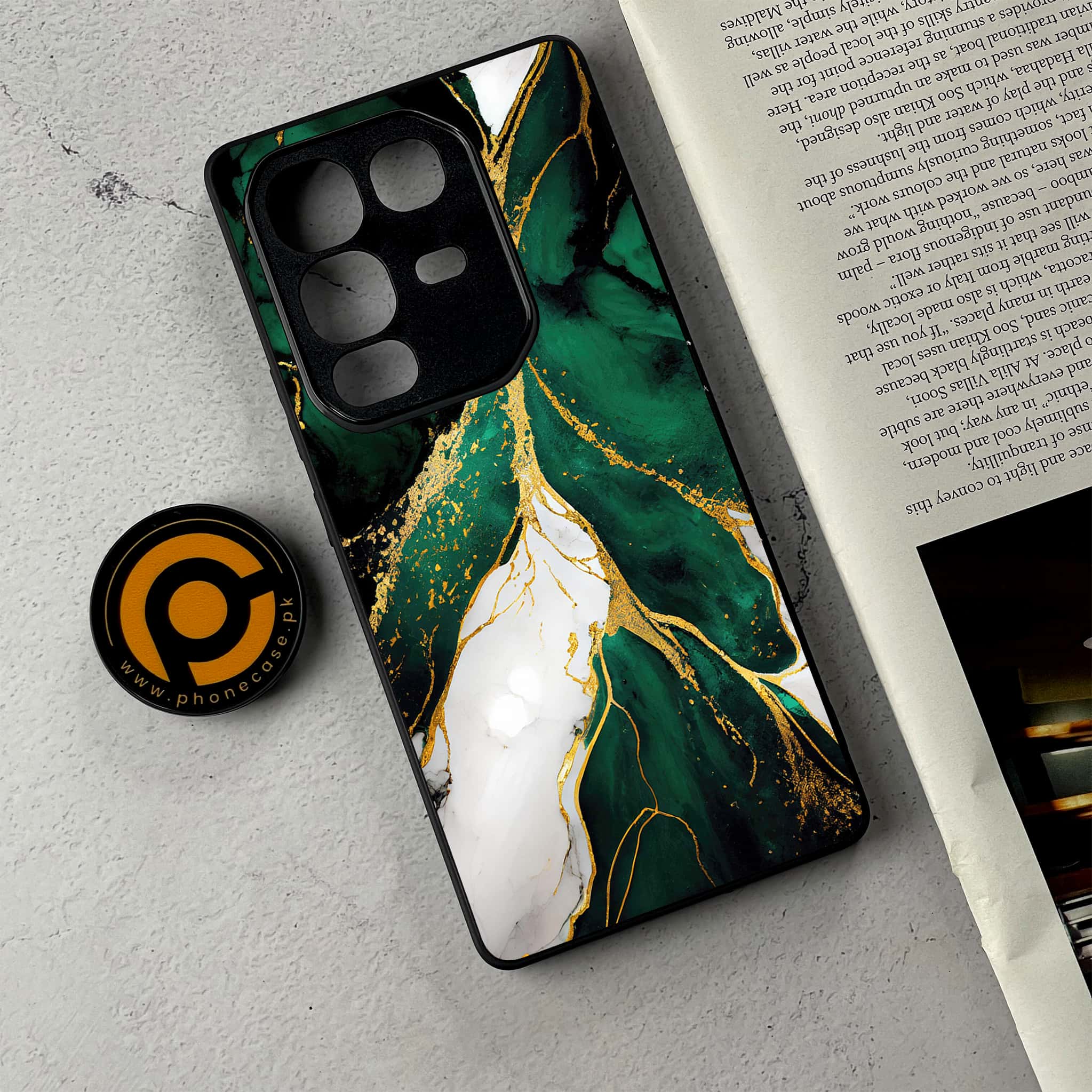 Infinix Note 50 - Liquid Marble Series - Premium Metal Printed Soft Bumper Shockproof Case