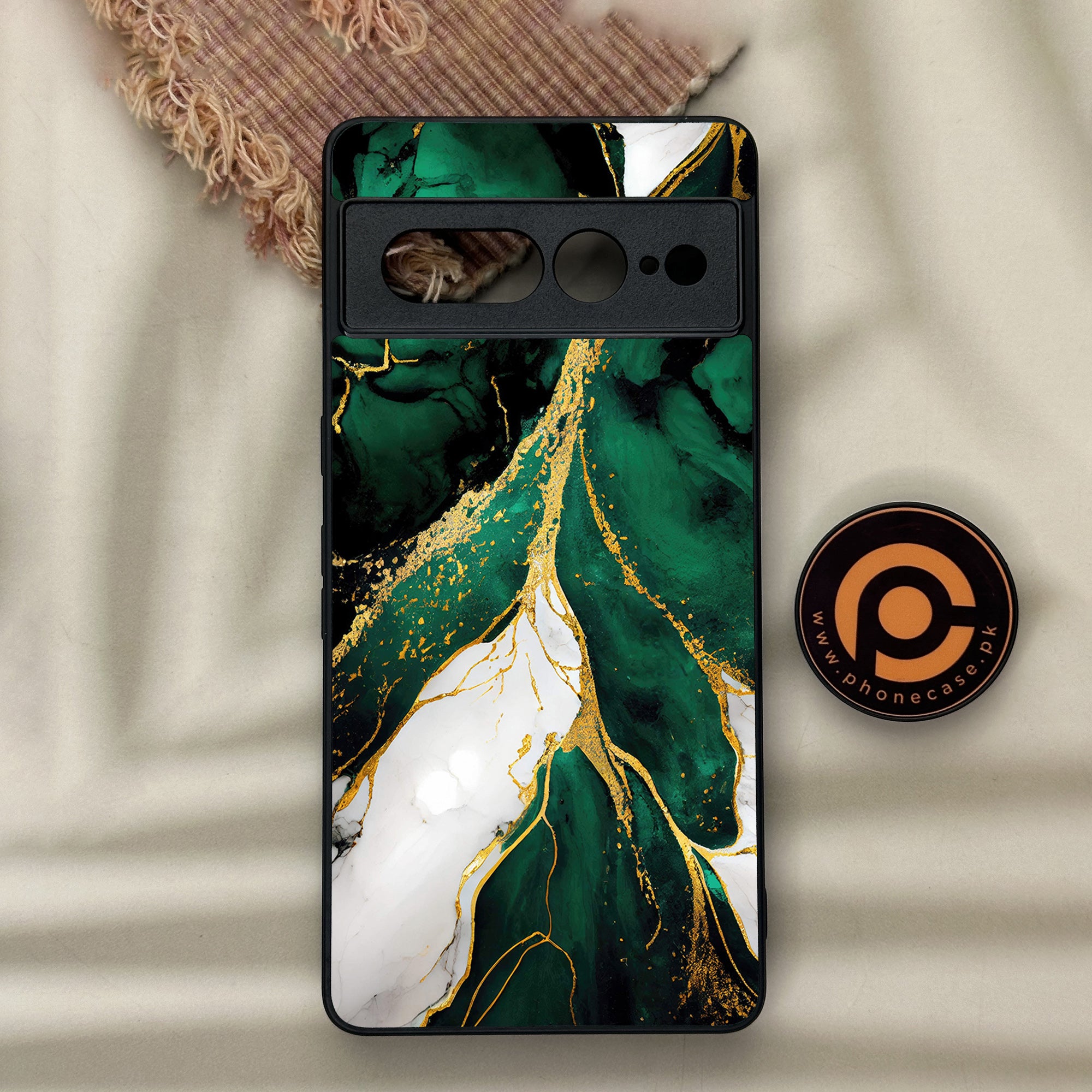 Google Pixel 7 Pro - Liquid Marble Series - Premium Metal Printed soft Bumper Shock Proof Case