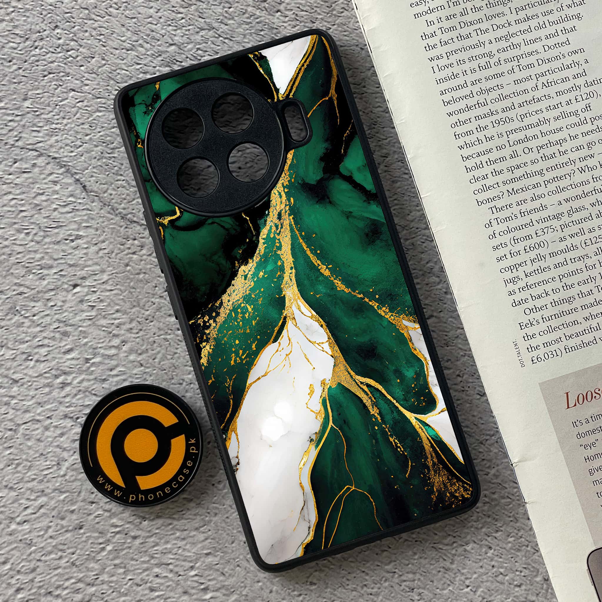 Tecno Spark 20 pro plus - Liquid Marble Series - Premium Printed Glass soft Bumper shock Proof Case