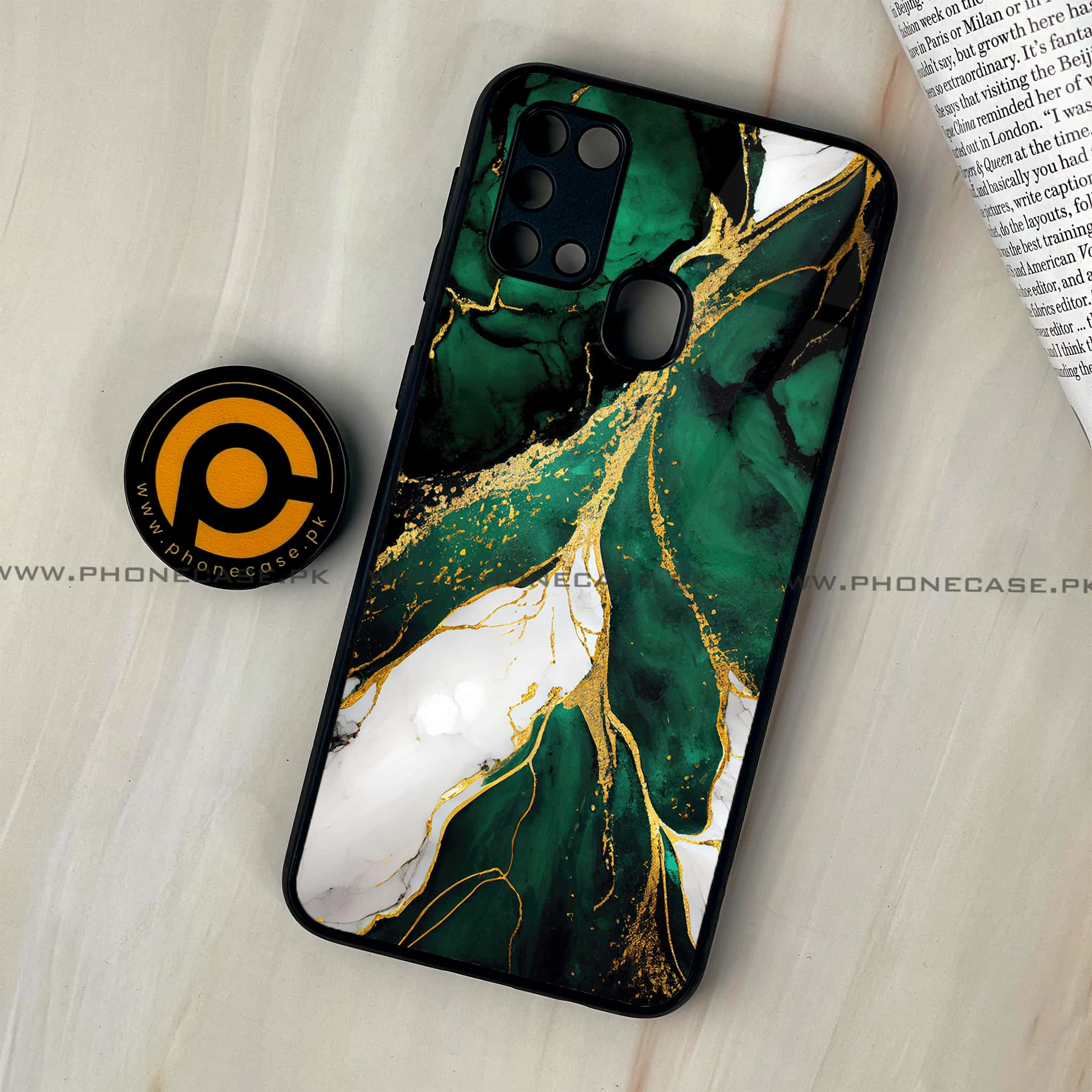 Galaxy M31 - Liquid Marble Series - Premium Printed Glass soft Bumper shock Proof Case