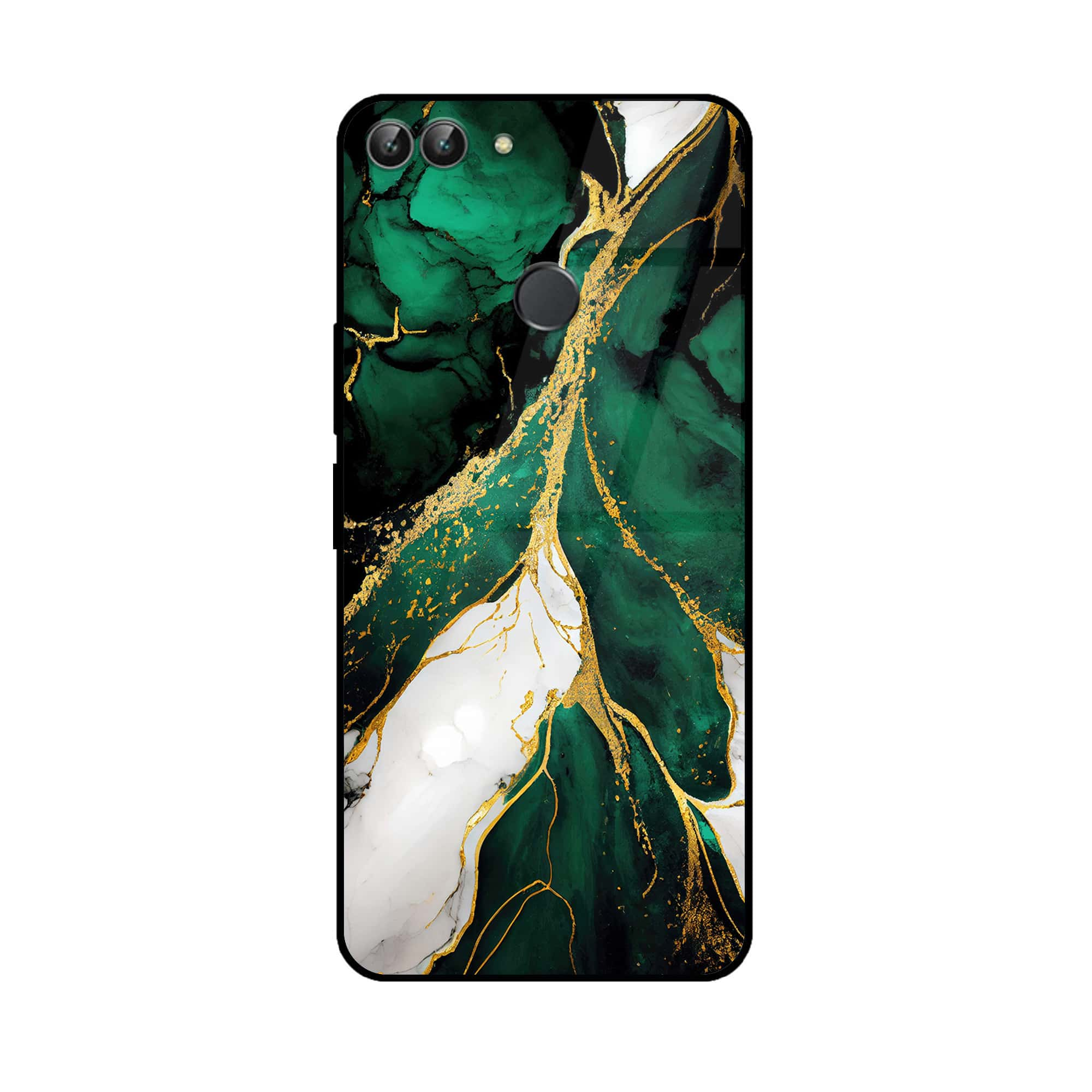 Huawei P Smart - Liquid Marble Series - Premium Printed Glass soft Bumper shock Proof Case