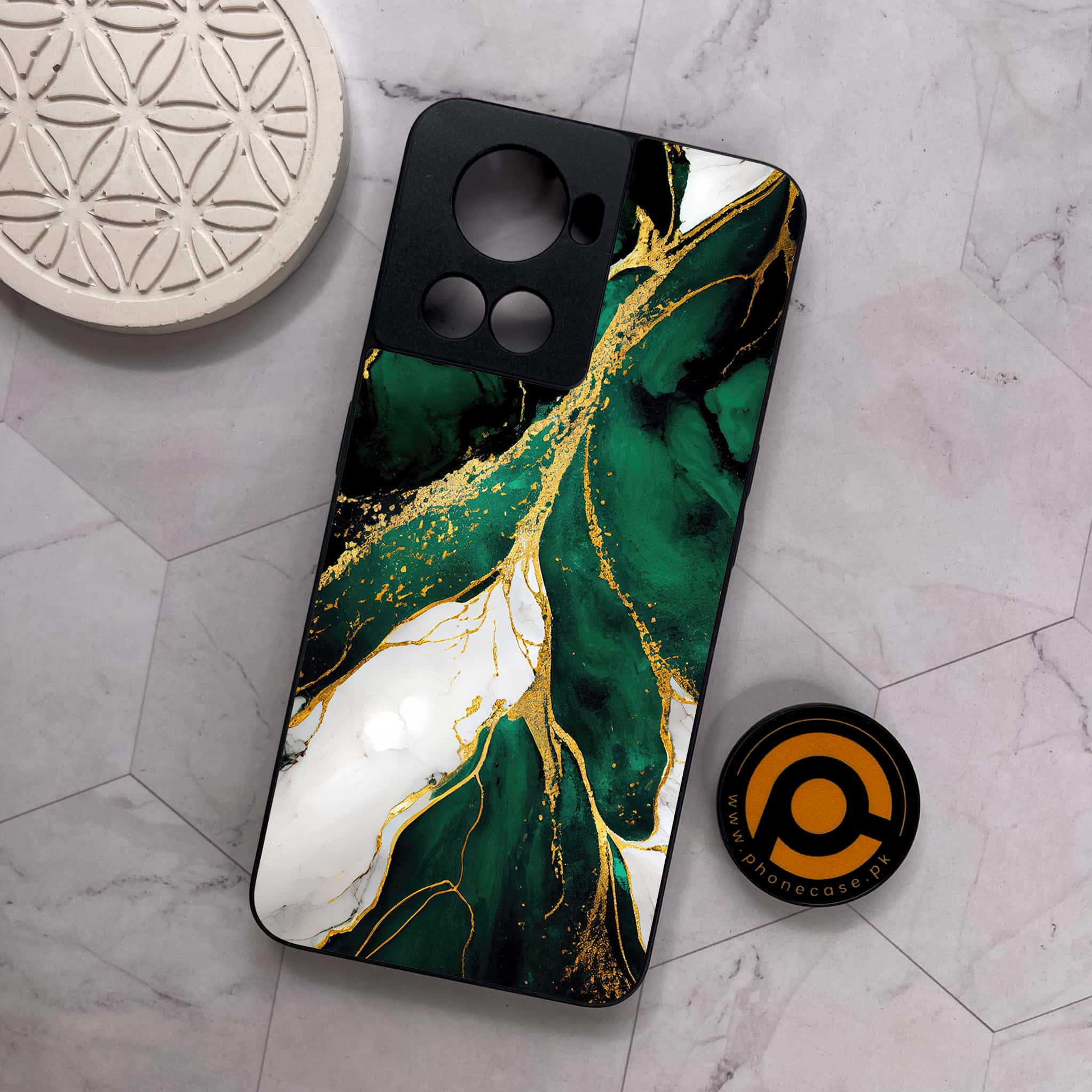OnePlus 10R -  Liquid Marble Series - Premium Metal Printed soft Bumper shock Proof Case
