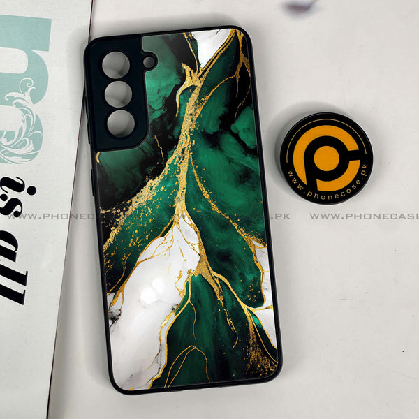Samsung Galaxy S21 - Liquid Marble Design 7  - Premium Metal Printed soft Bumper shock Proof Case CS-34564