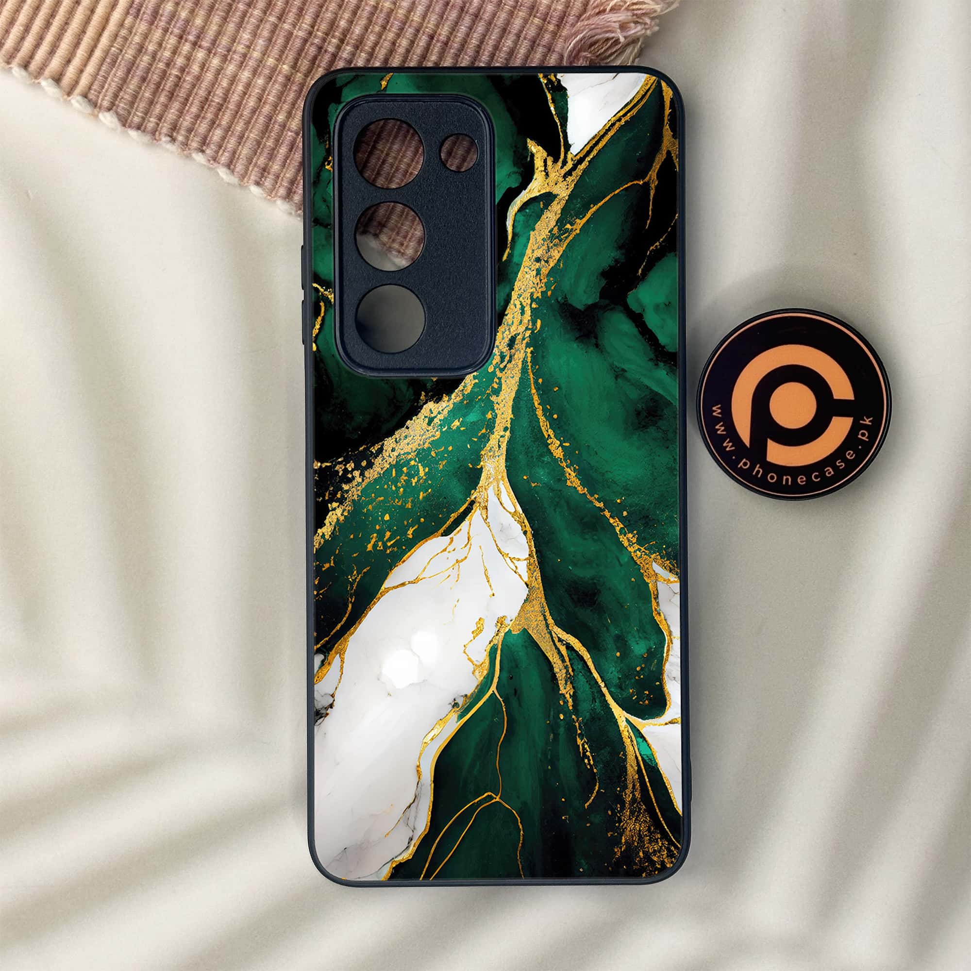 Oppo A5 2025 - Liquid Marble Series - Premium Metal Printed soft Bumper shock Proof Case