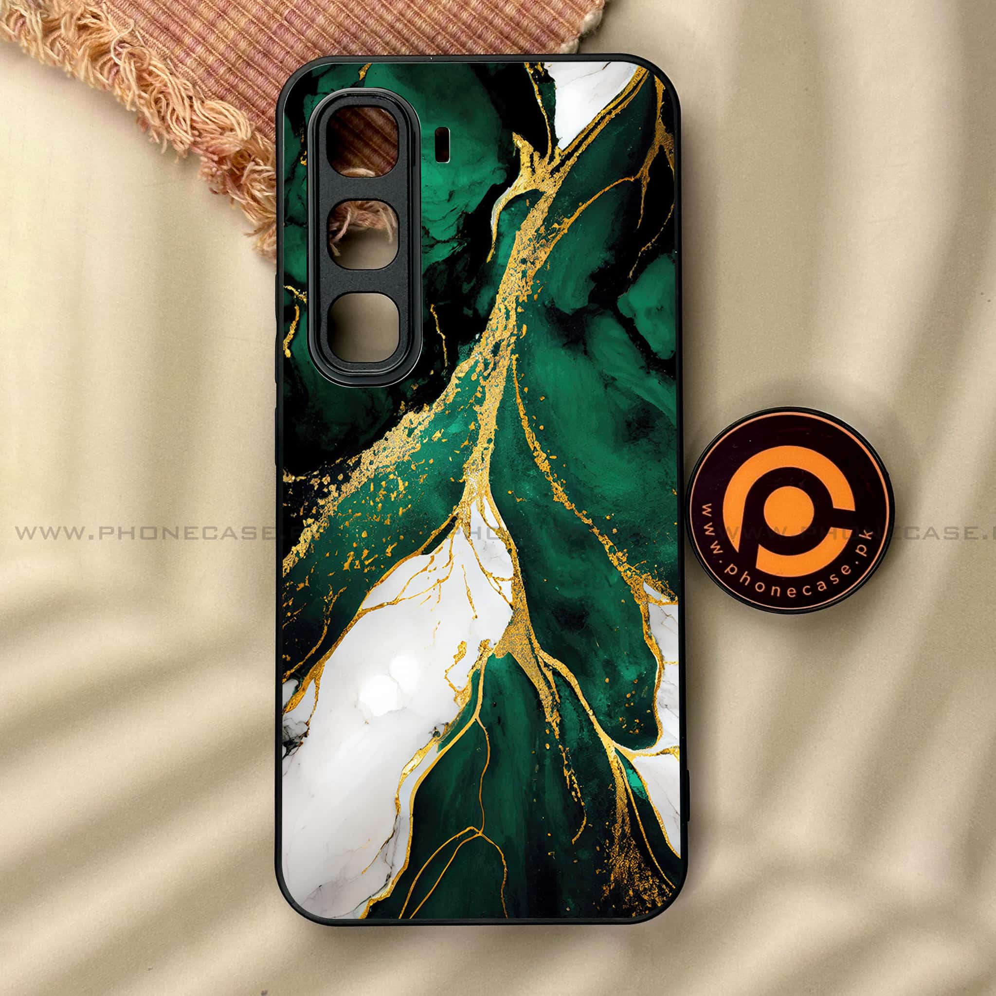 Infinix Hot 60 Pro - Liquid Marble Series - Premium Metal Printed soft Bumper shock Proof Case