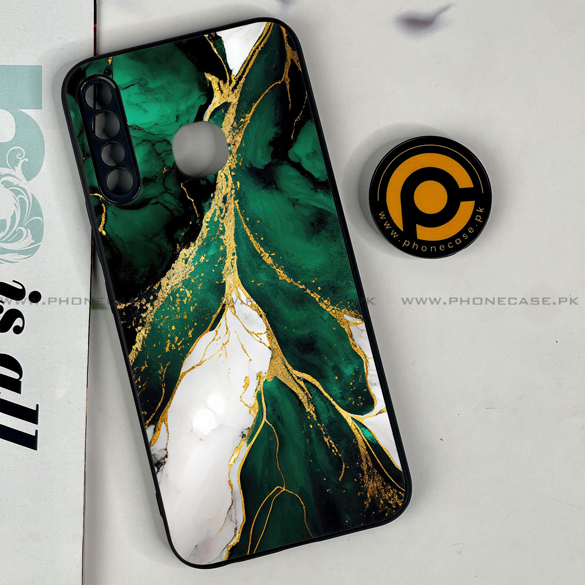 Infinix Hot 8 Lite - Liquid Marble Series - Premium Printed Glass soft Bumper shock Proof Case