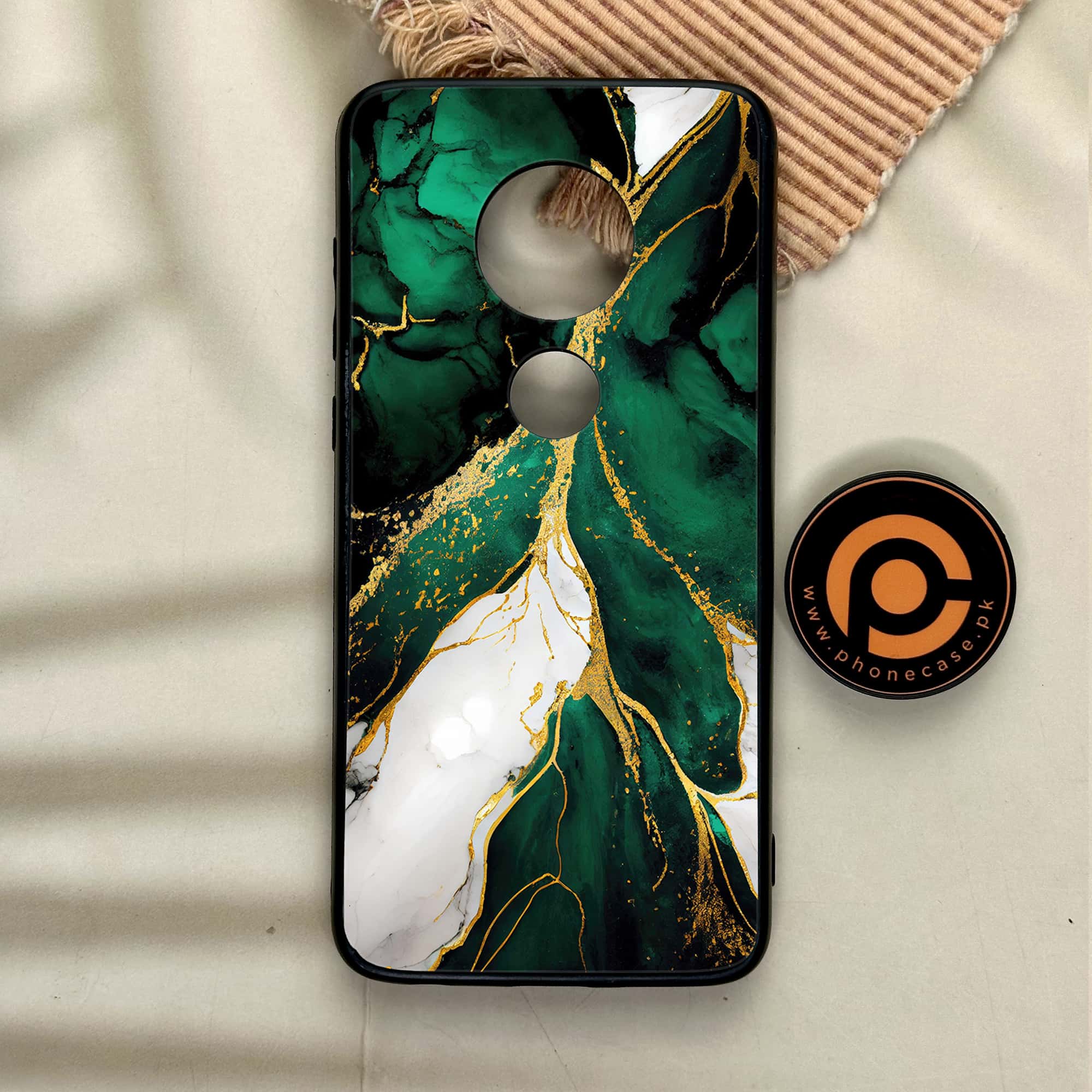Moto G7 - Liquid Marble Series - Premium Printed Glass soft Bumper shock Proof Case