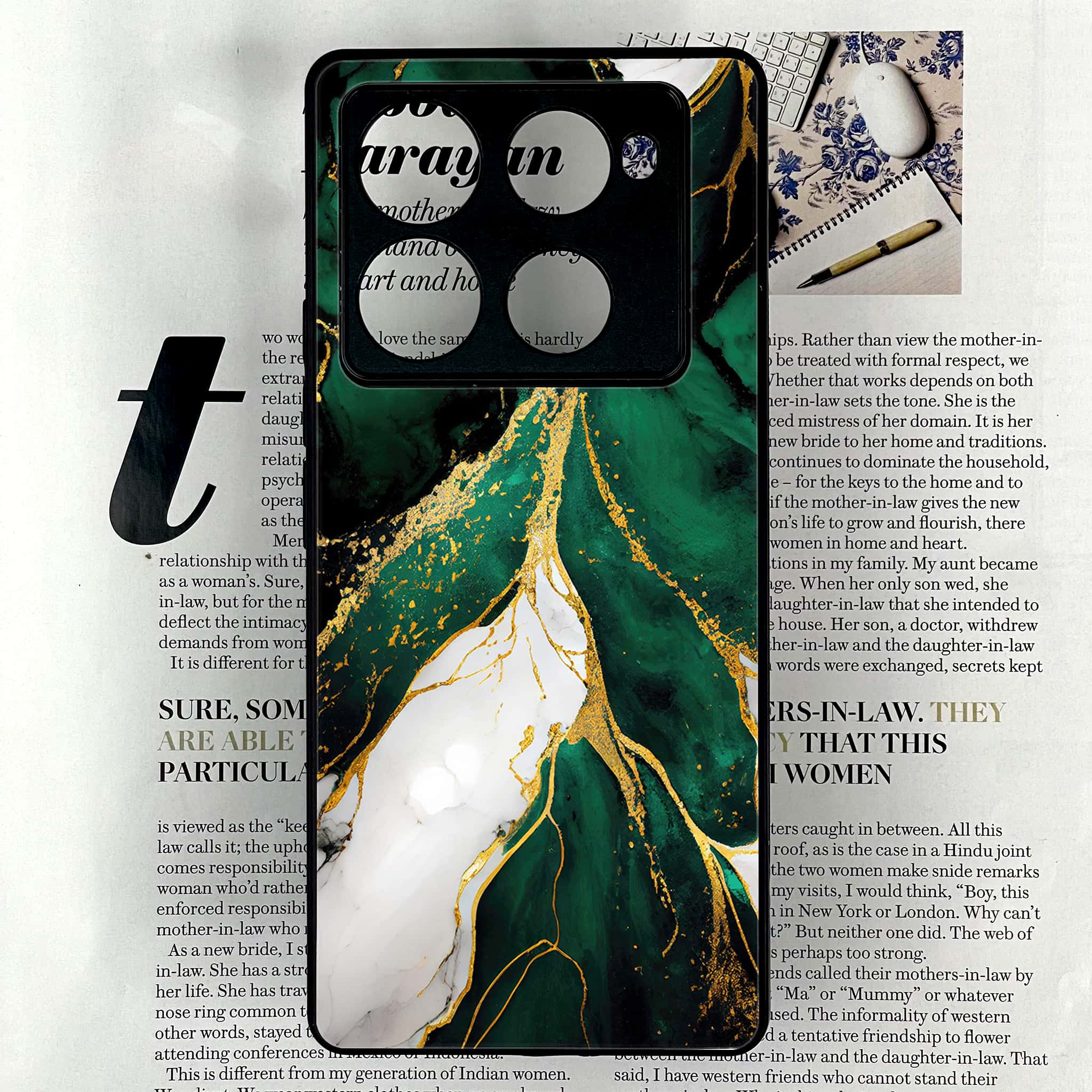 Infinix Note 40 Pro Plus - Liquid Marble Series - Premium Metal Printed soft Bumper shock Proof Case