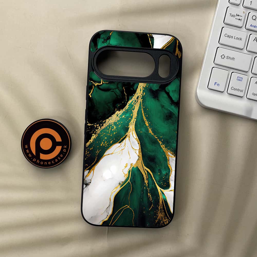 Google Pixel 10  - Liquid Marble Series - Premium Metal Printed soft Bumper Shockof Case