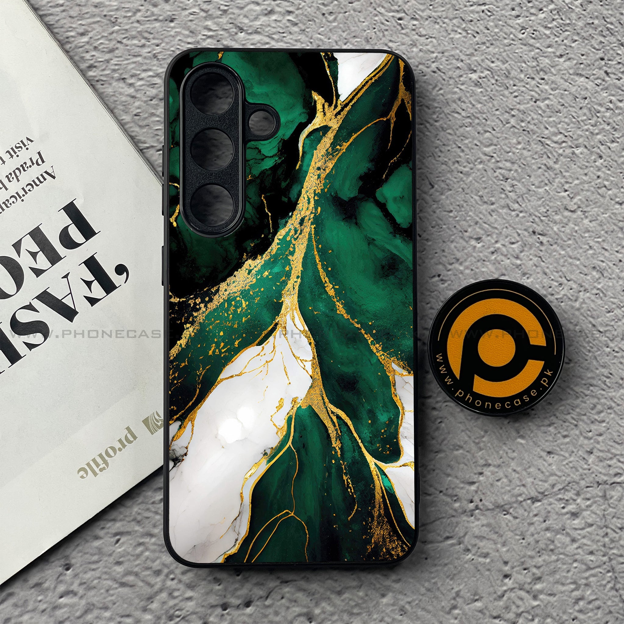 Samsung Galaxy S25 FE - Liquid Marble Series - Premium Metal Printed soft Bumper shock Proof Case