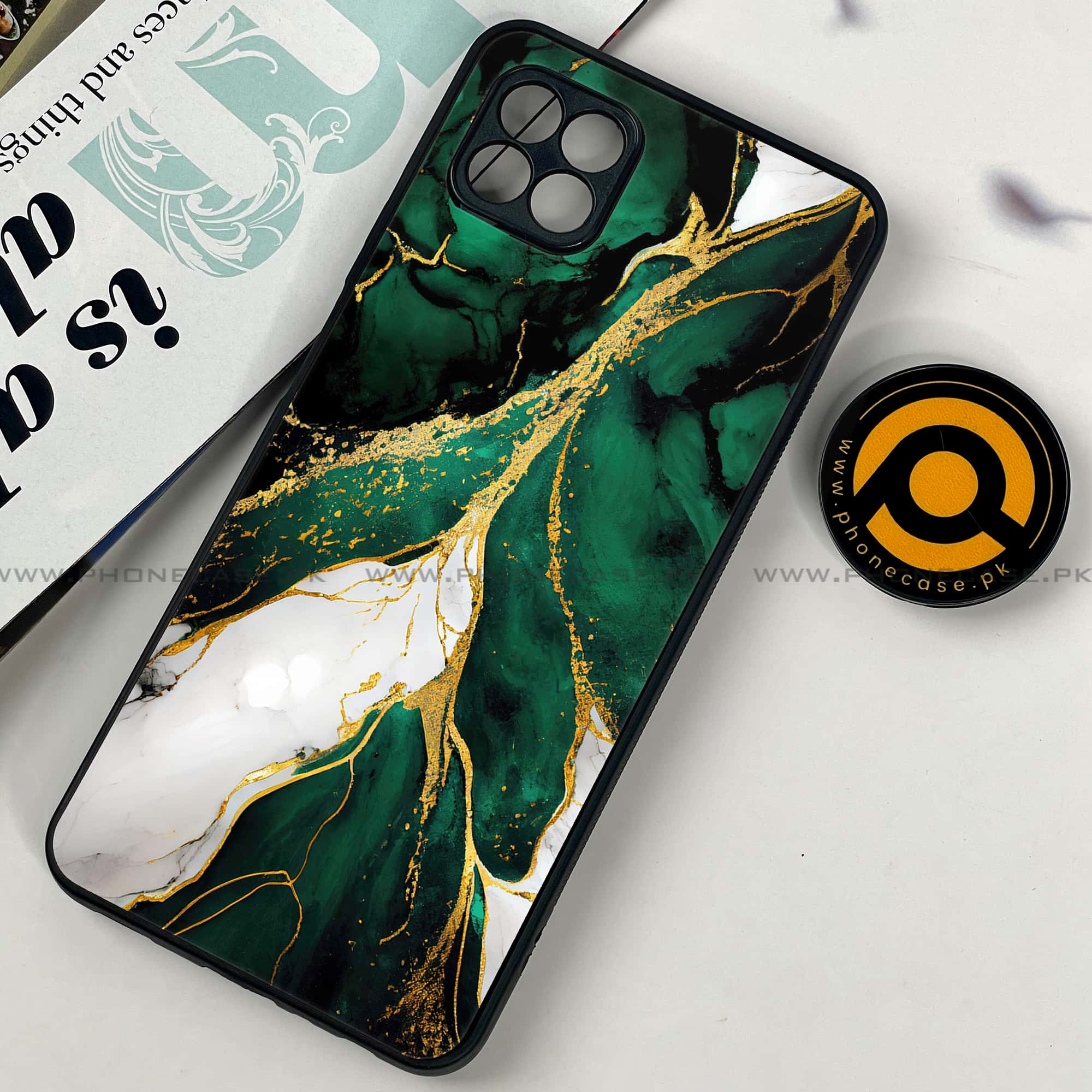 Samsung Galaxy A22 - Liquid Marble 2.0 Series - Premium Printed Metal soft Bumper shock Proof Case