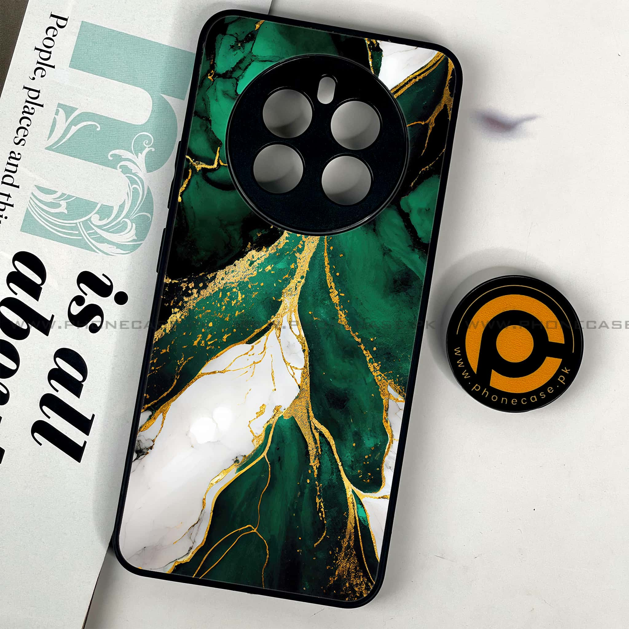 Realme 12 - Liquid Marble Series - Premium Printed Glass soft Bumper shock Proof Case