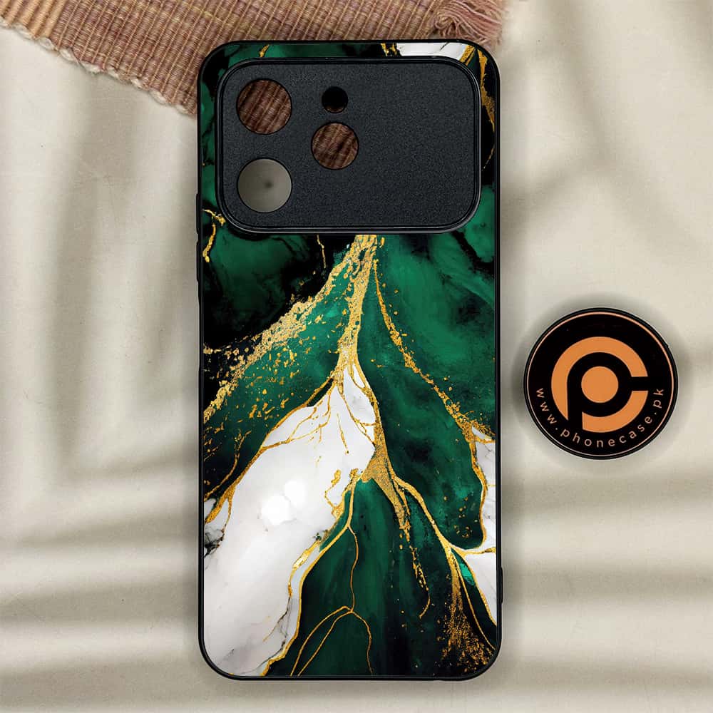 Tecno Spark 40 - Liquid Marble Series - Premium Metal Printed soft Bumper shock Proof Case