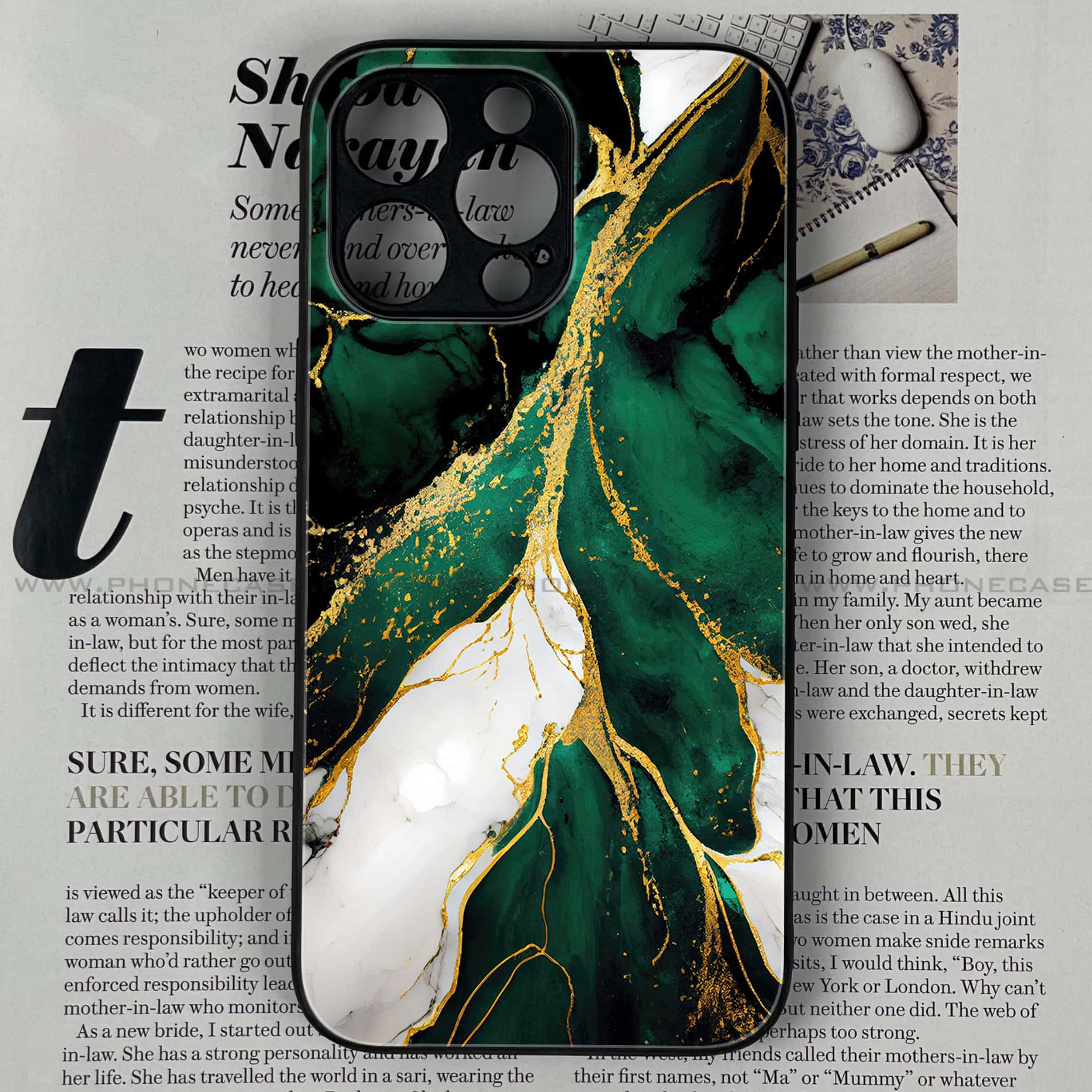 iPhone 15 Pro - Liquid Marble Series - Premium Printed Glass soft Bumper shock Proof Case