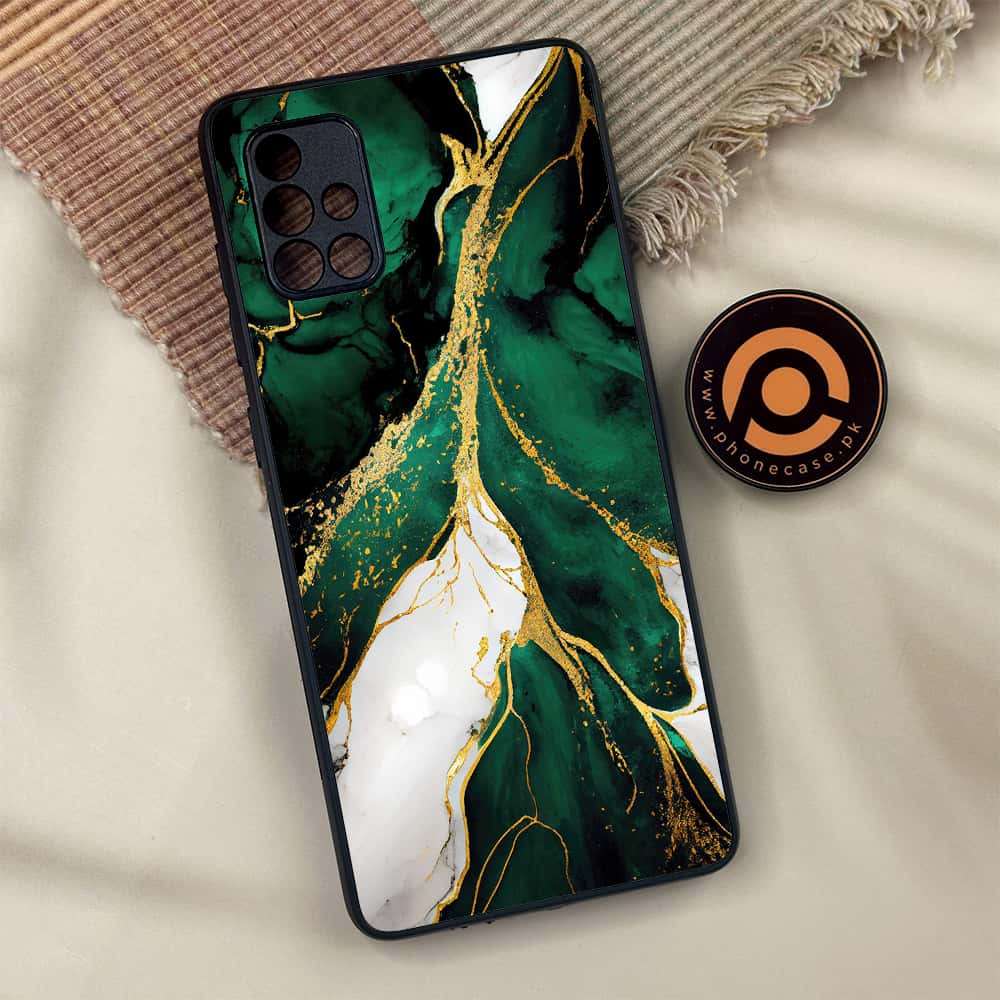 Samsung Galaxy A71 - Liquid Marble Series - Premium Metal Printed soft Bumper shock Proof Case