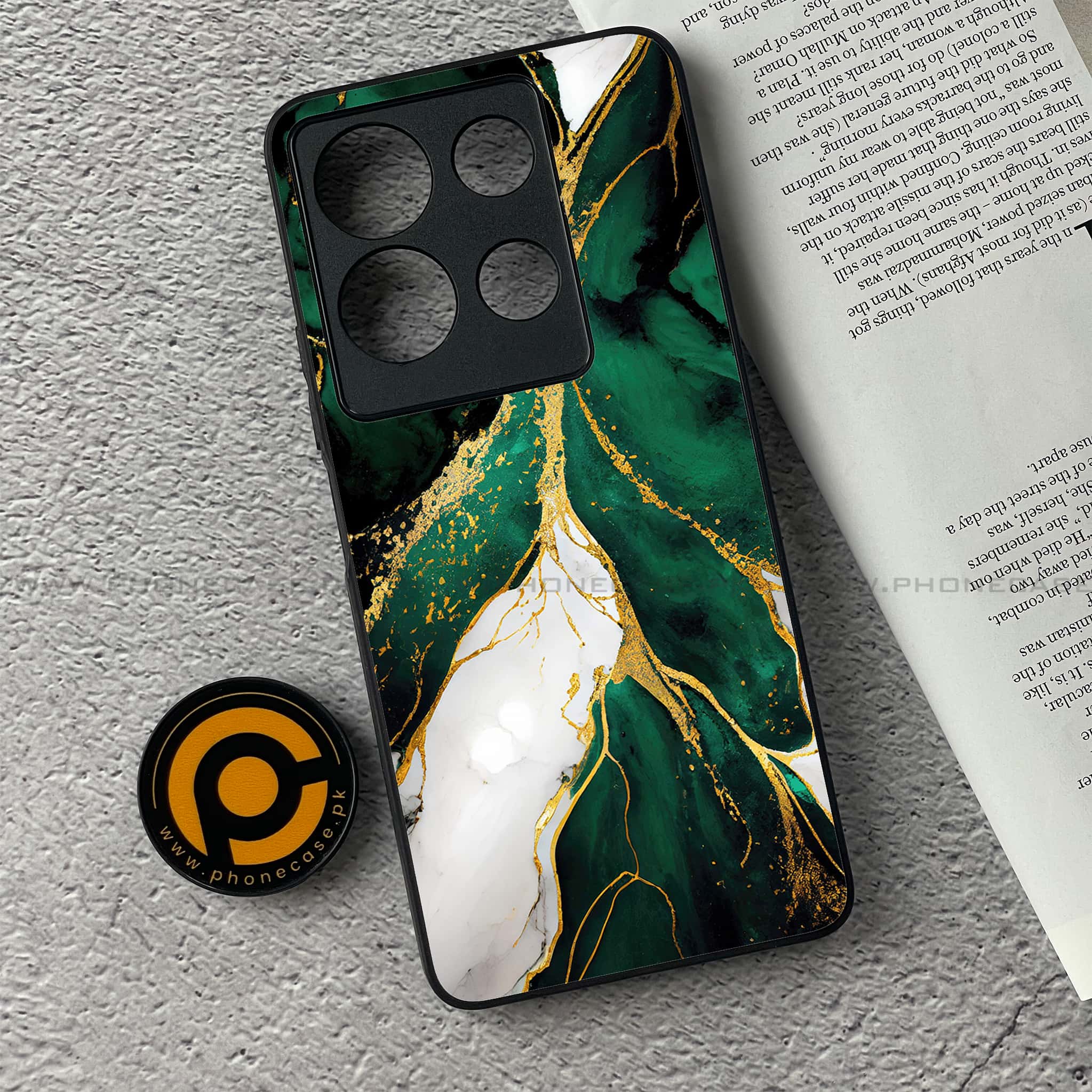 Infinix Note 30 - Liquid Marble Series - Premium Printed Glass soft Bumper shock Proof Case