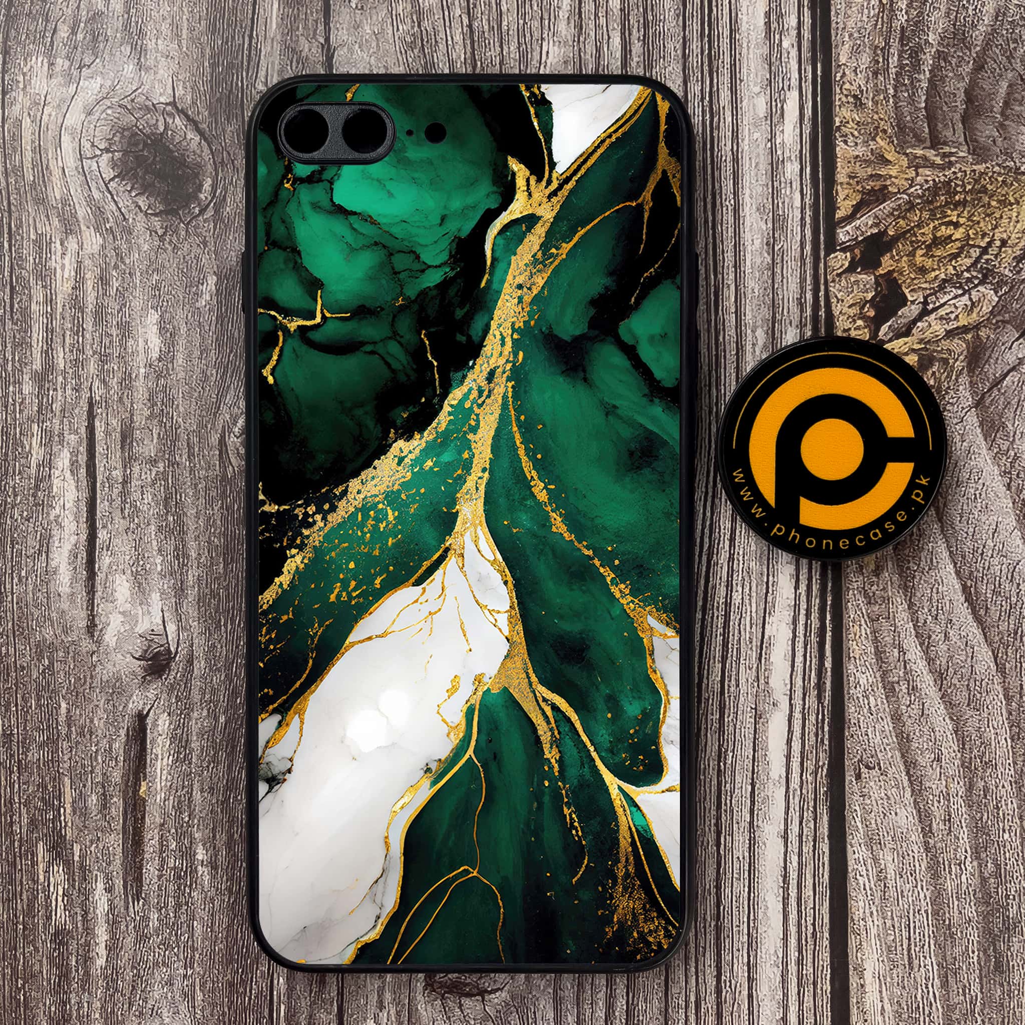 iPhone 7 Plus - Liquid Marble Series - Premium Metal Printed soft Bumper shock Proof Case