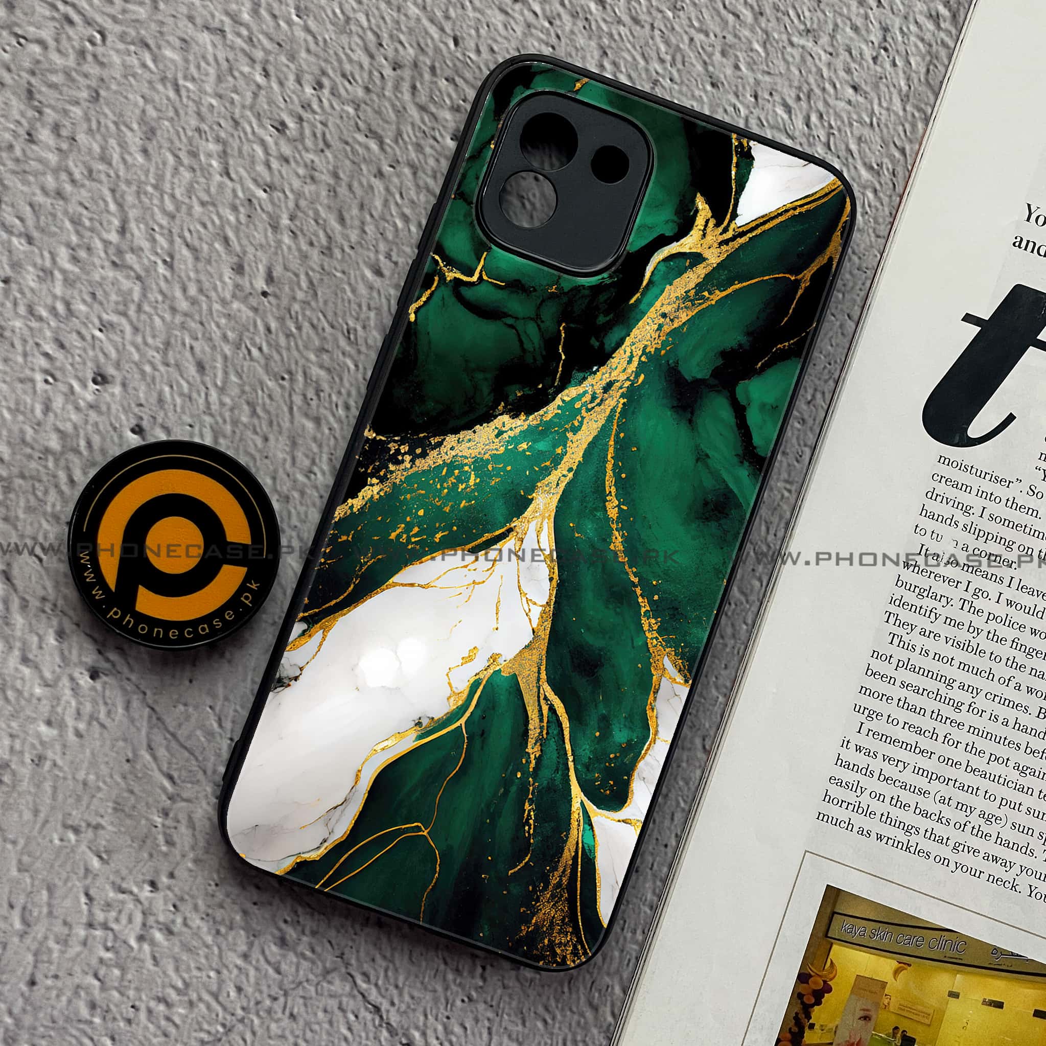 Samsung Galaxy A03 - Liquid Marble Series - Premium Printed Glass soft Bumper shock Proof Case