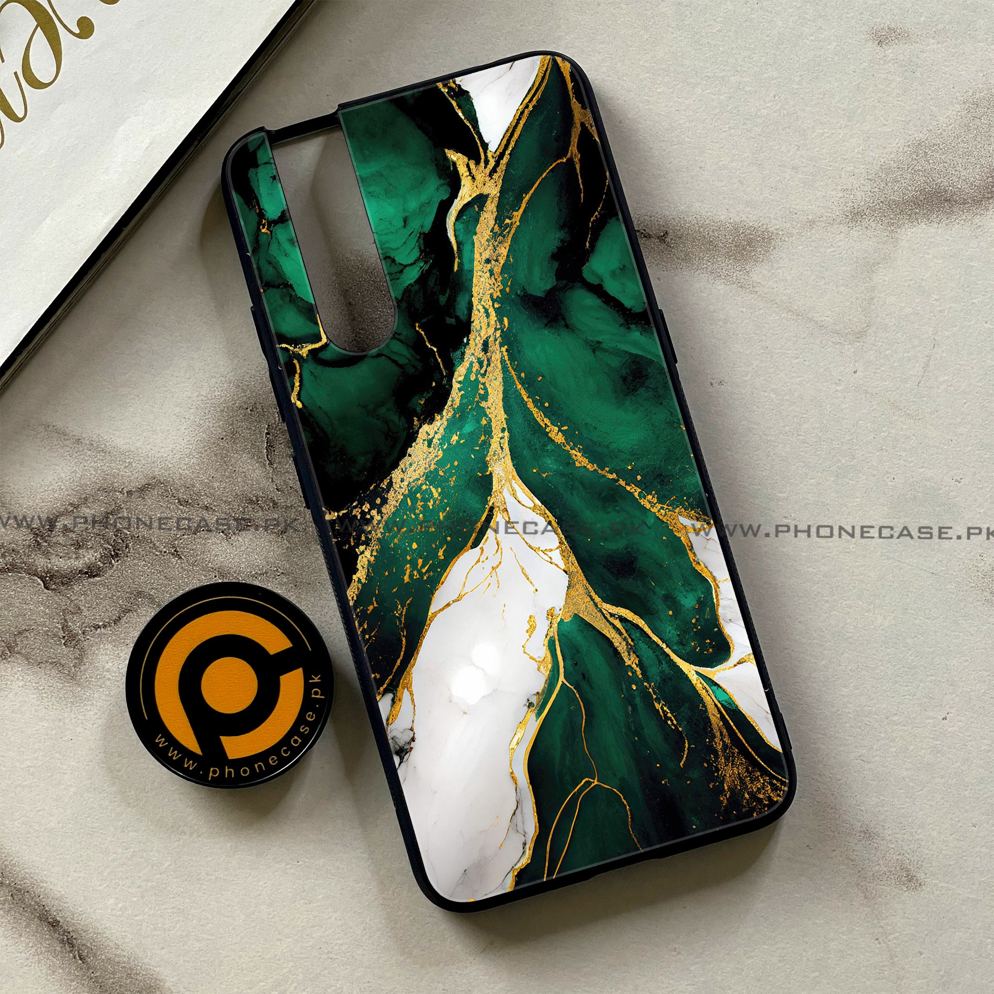 Vivo V15 Pro - Liquid Marble Series - Premium Printed Glass soft Bumper shock Proof Case