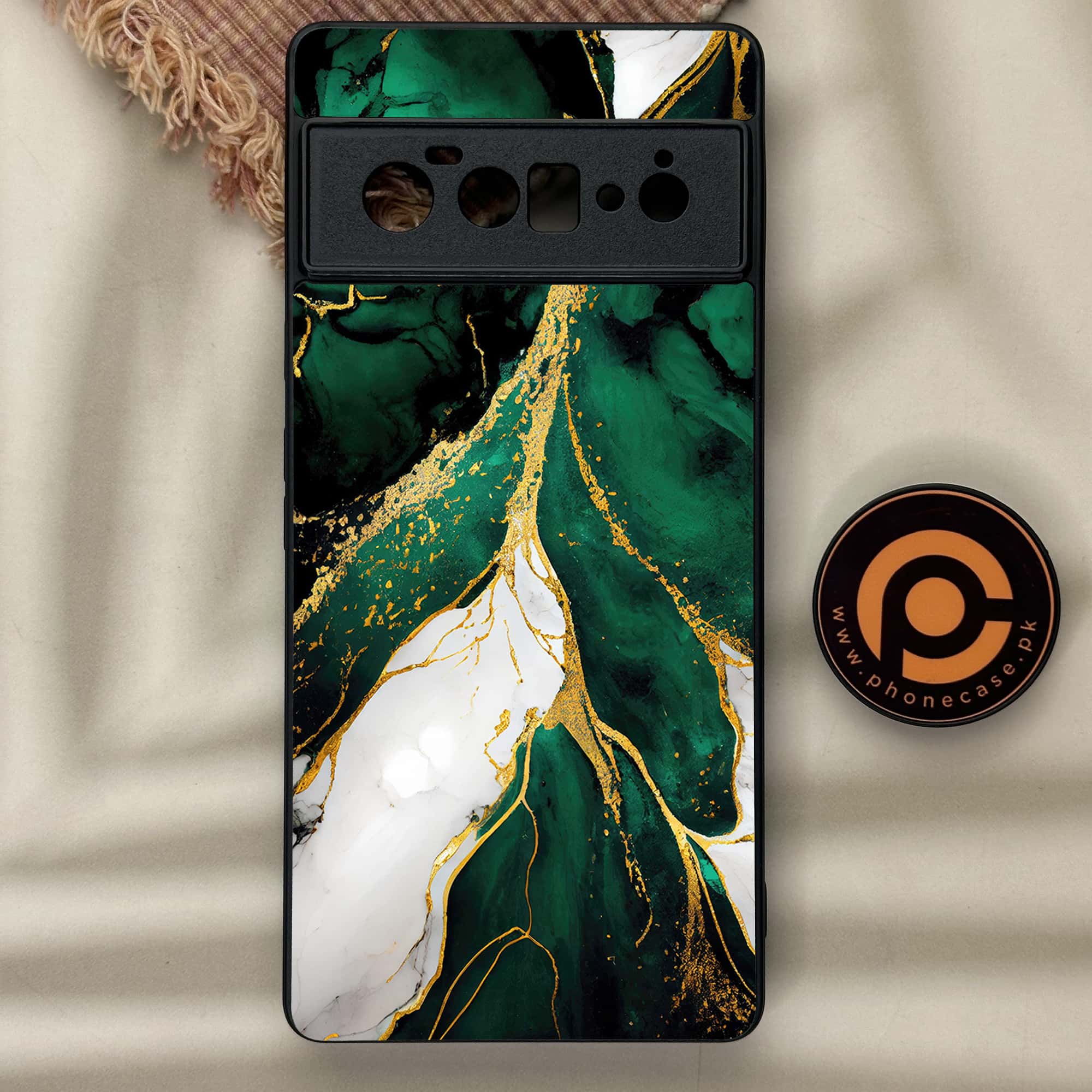 Google Pixel 6 Pro - Liquid Marble Series - Premium Metal Printed soft Bumper Shock Proof Case