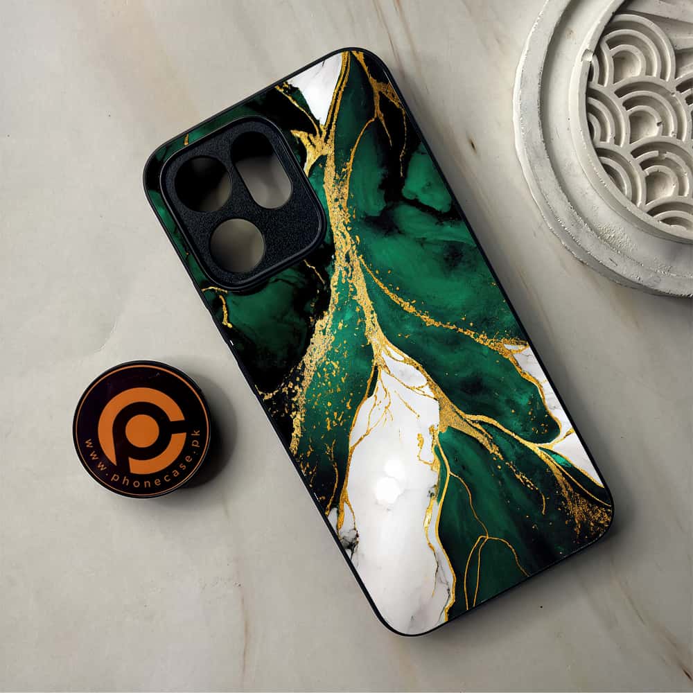 Oppo Reno 14F - Liquid Marble Series - Premium Metal Printed Soft Bumper Shockproof Case