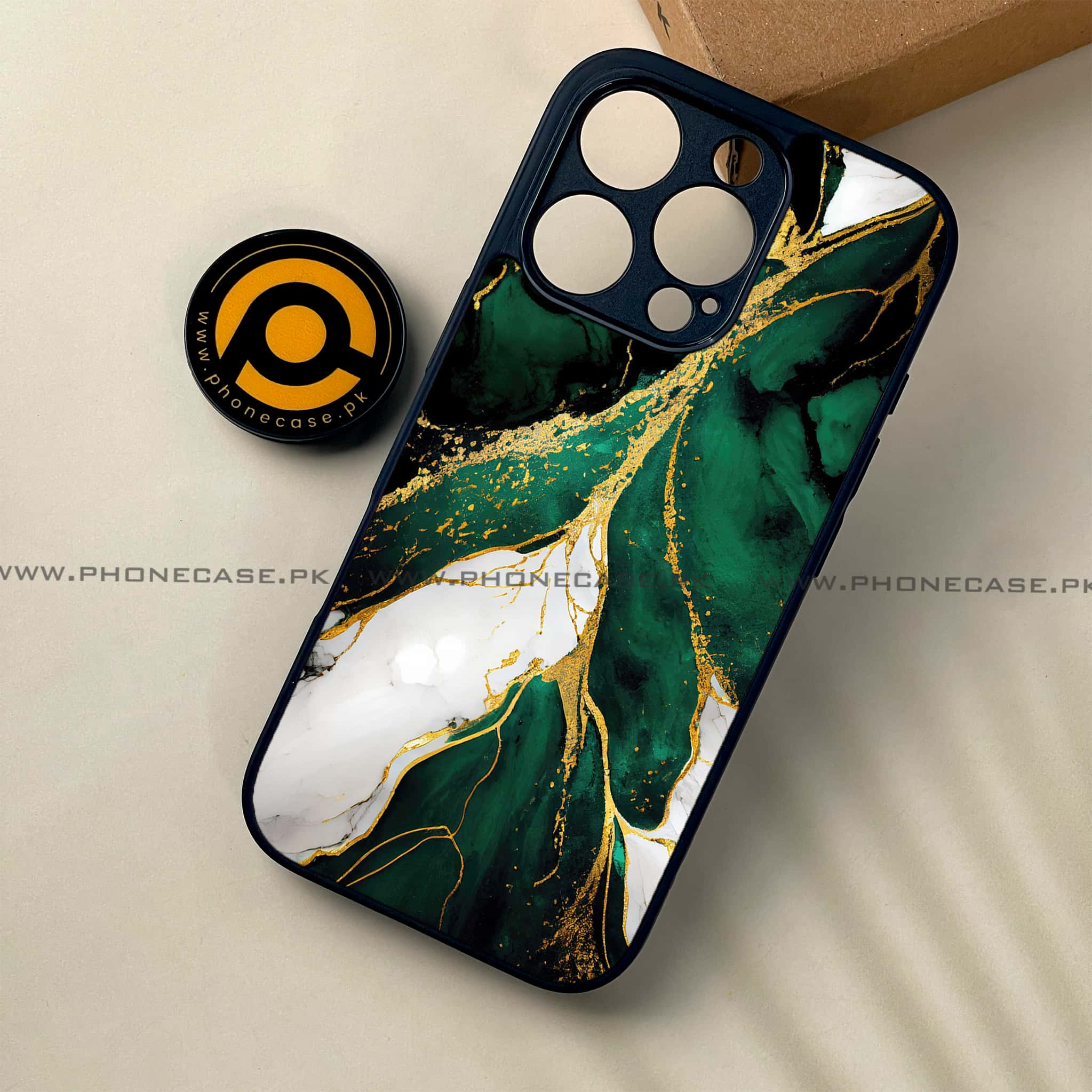 iPhone 16 Pro - Liquid Marble Series - Premium Printed Glass soft Bumper shock Proof Case