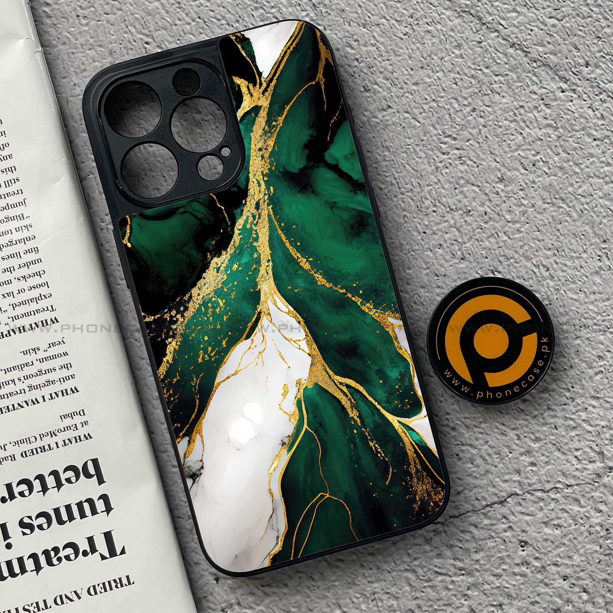 iPhone 15 Pro - Liquid Marble Series - Premium Metal Printed soft Bumper shock Proof Case