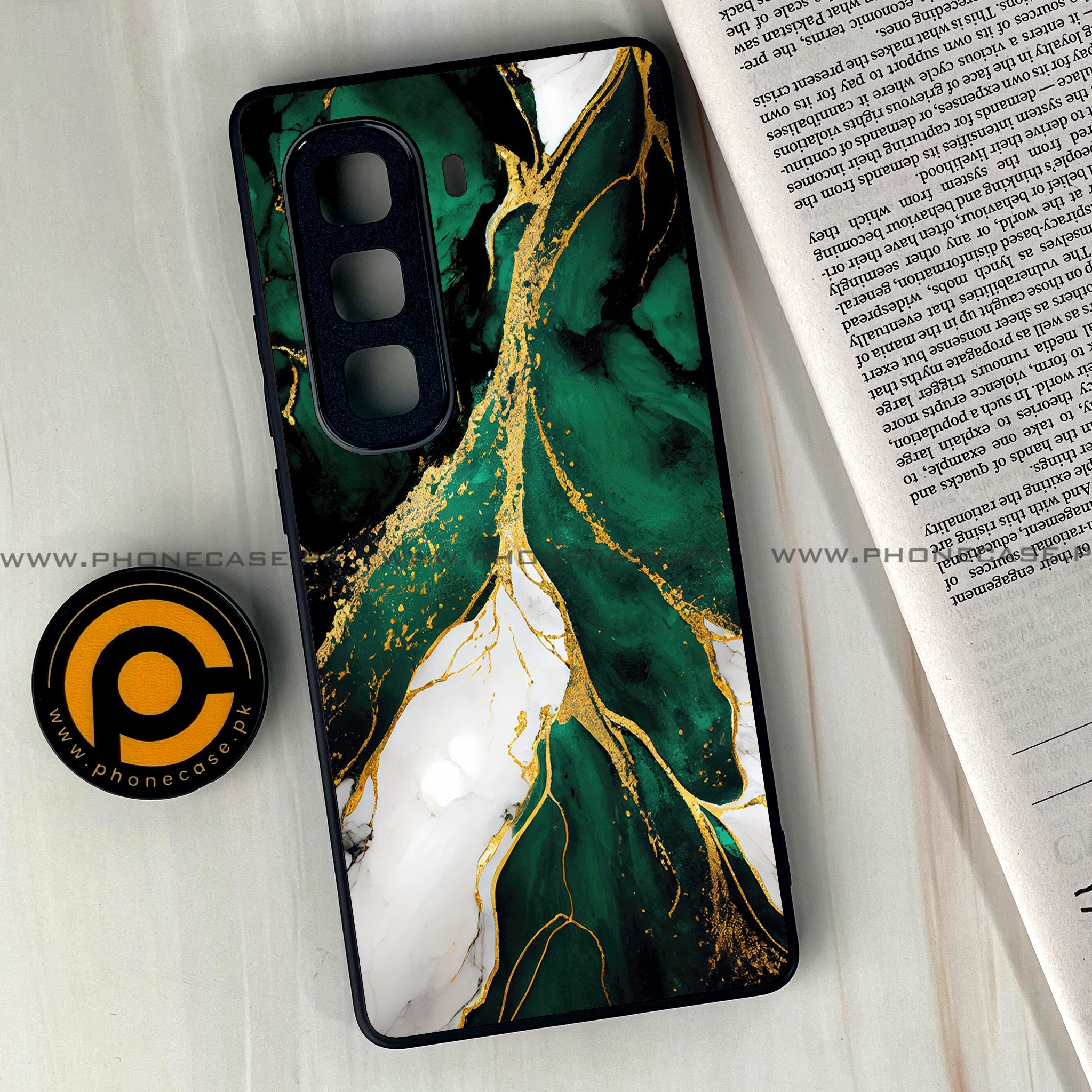 Infinix Hot 60 Pro Plus - Liquid Marble Series - Premium Metal Printed soft Bumper shock Proof Case