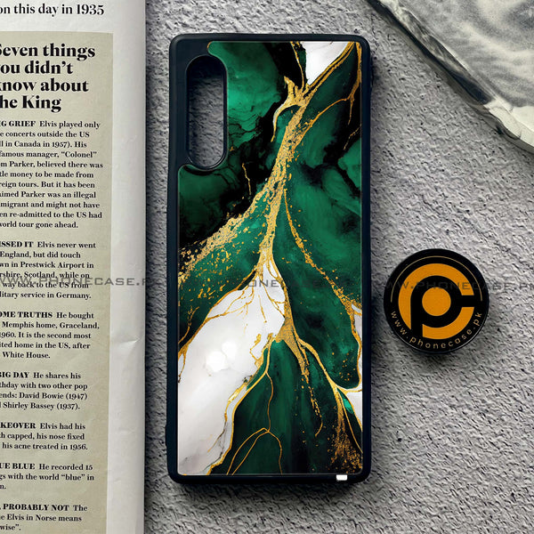 LG G9 - Liquid Marble Design 7  - Premium Metal Printed soft Bumper shock Proof Case CS-38306