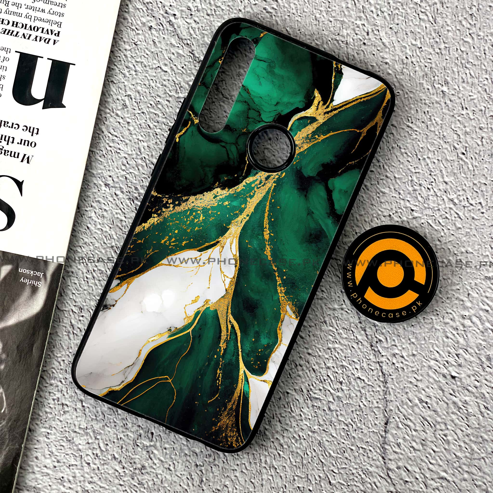 Huawei Y9 Prime (2019) - Liquid Marble Series - Premium Printed Glass soft Bumper shock Proof Case