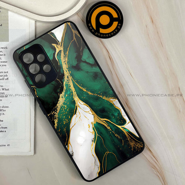 Samsung Galaxy A32 4G - Liquid Marble Design 7  - Premium Printed Glass soft Bumper shock Proof Case CS-35313