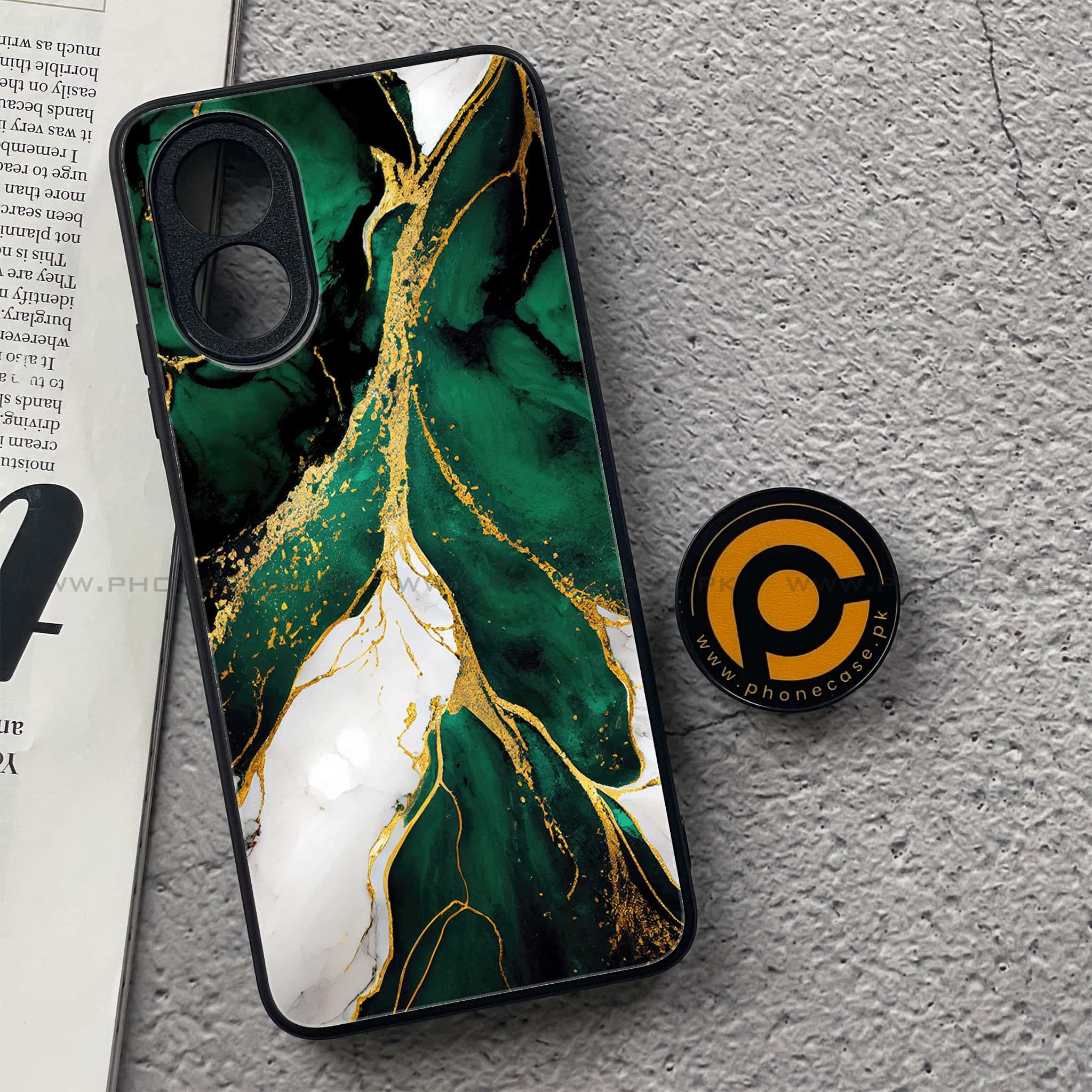 Oppo A18 4G - Liquid Marble Series - Premium Printed Glass soft Bumper shock Proof Case