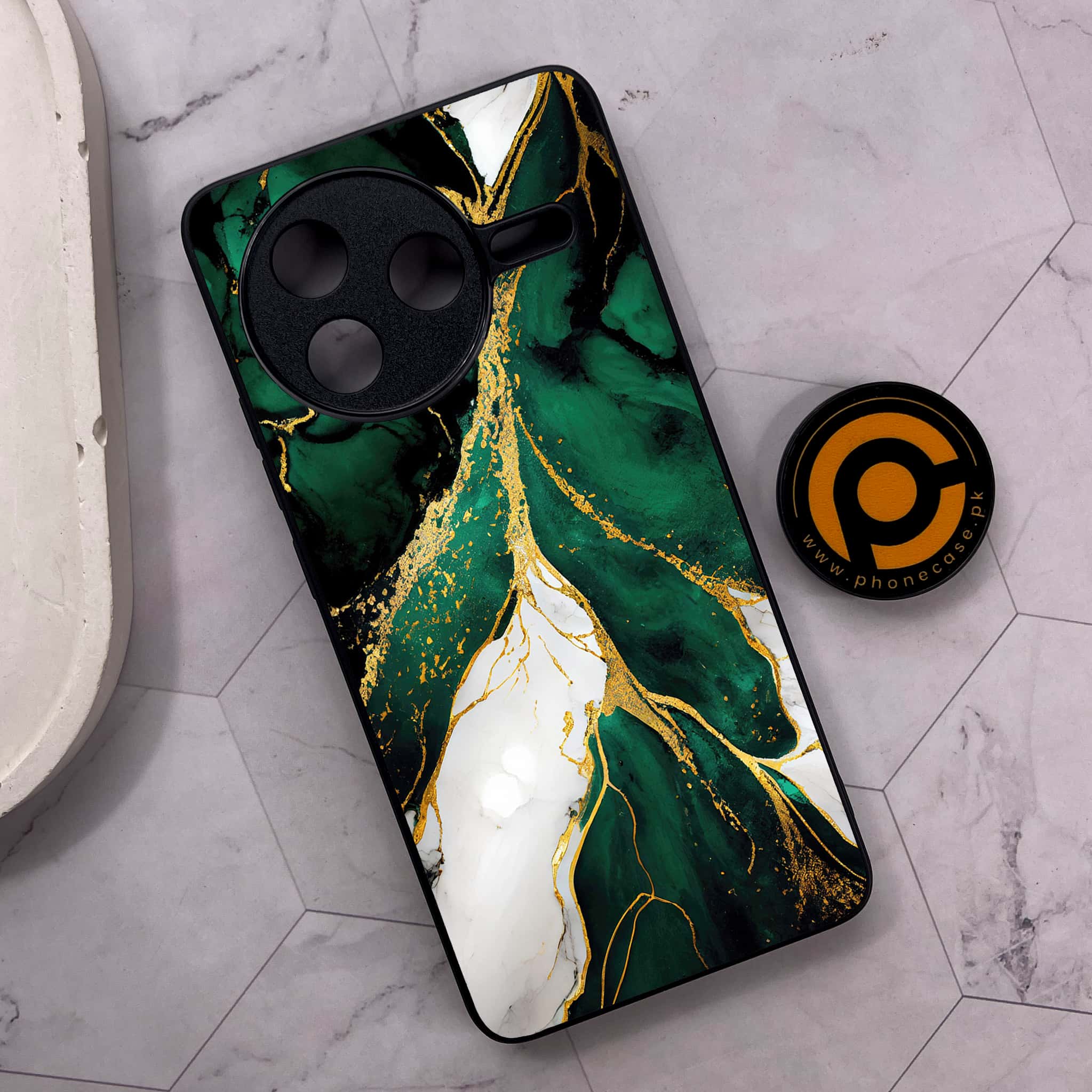 Xiaomi Poco F7 Pro 5G - Liquid Marble Series - Premium Metal Printed soft Bumper shock Proof Case