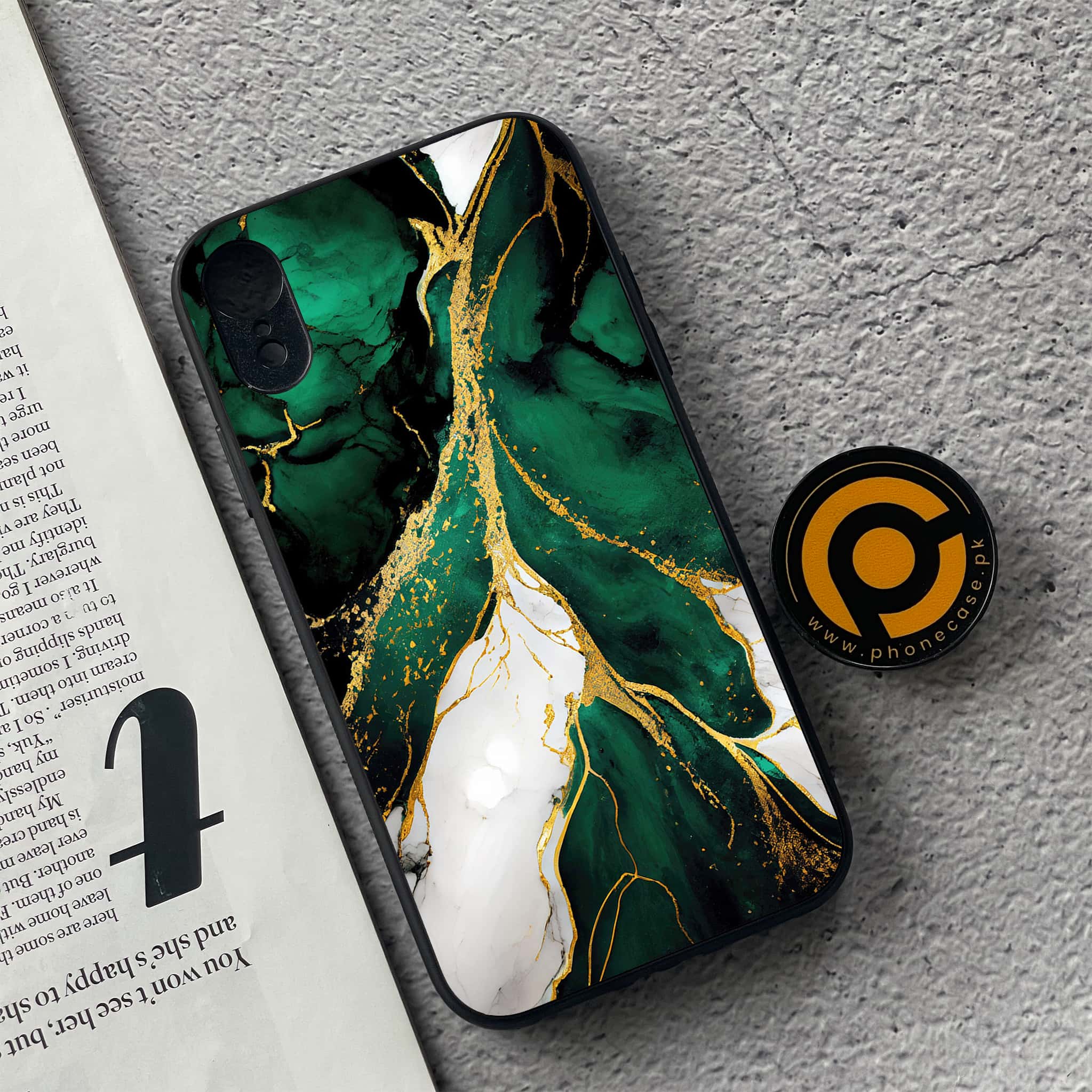 iPhone XR - Liquid Marble Series - Premium Metal Printed soft Bumper shock Proof Case