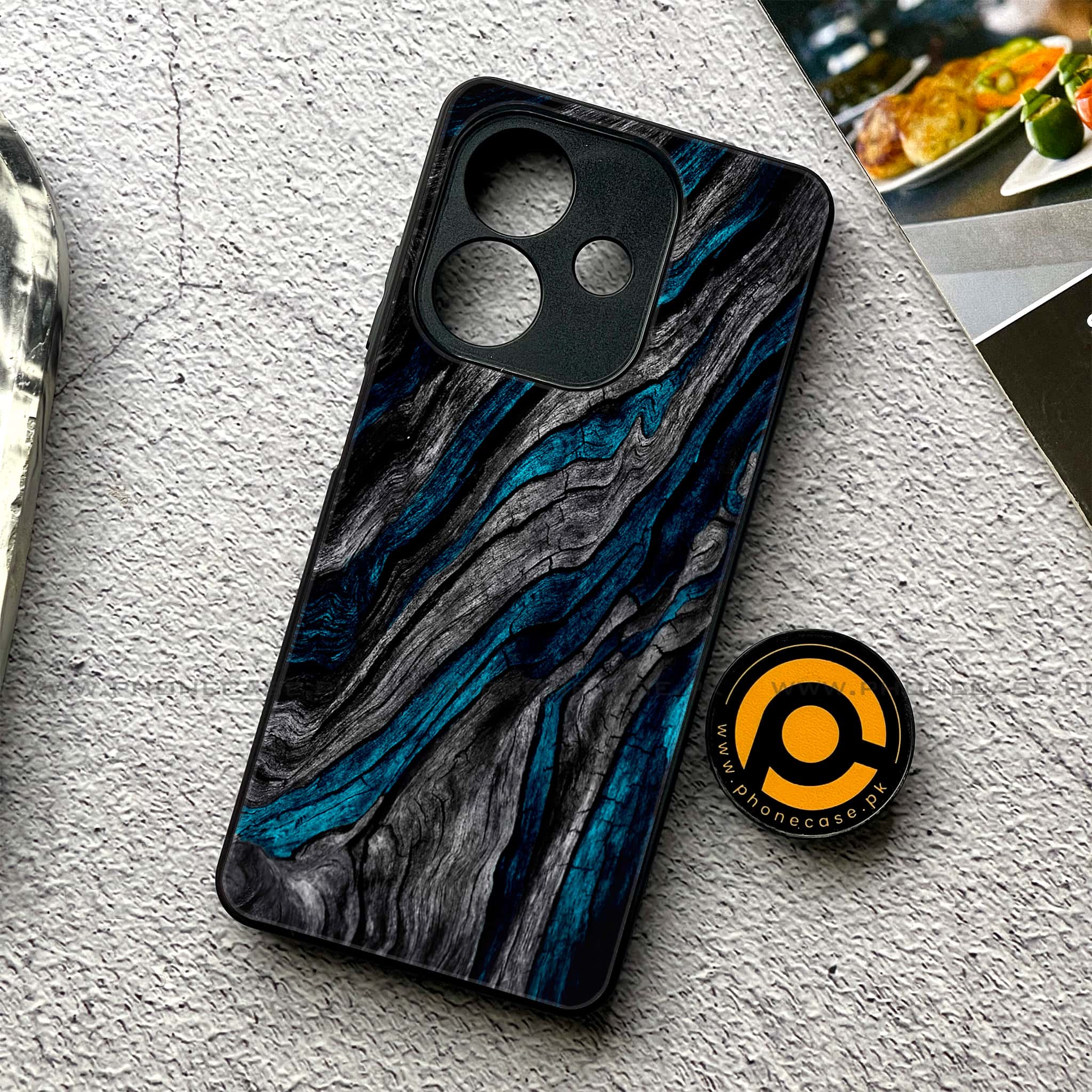 Oppo A5i - Liquid Marble Series - Premium Metal Printed soft Bumper shock Proof Case