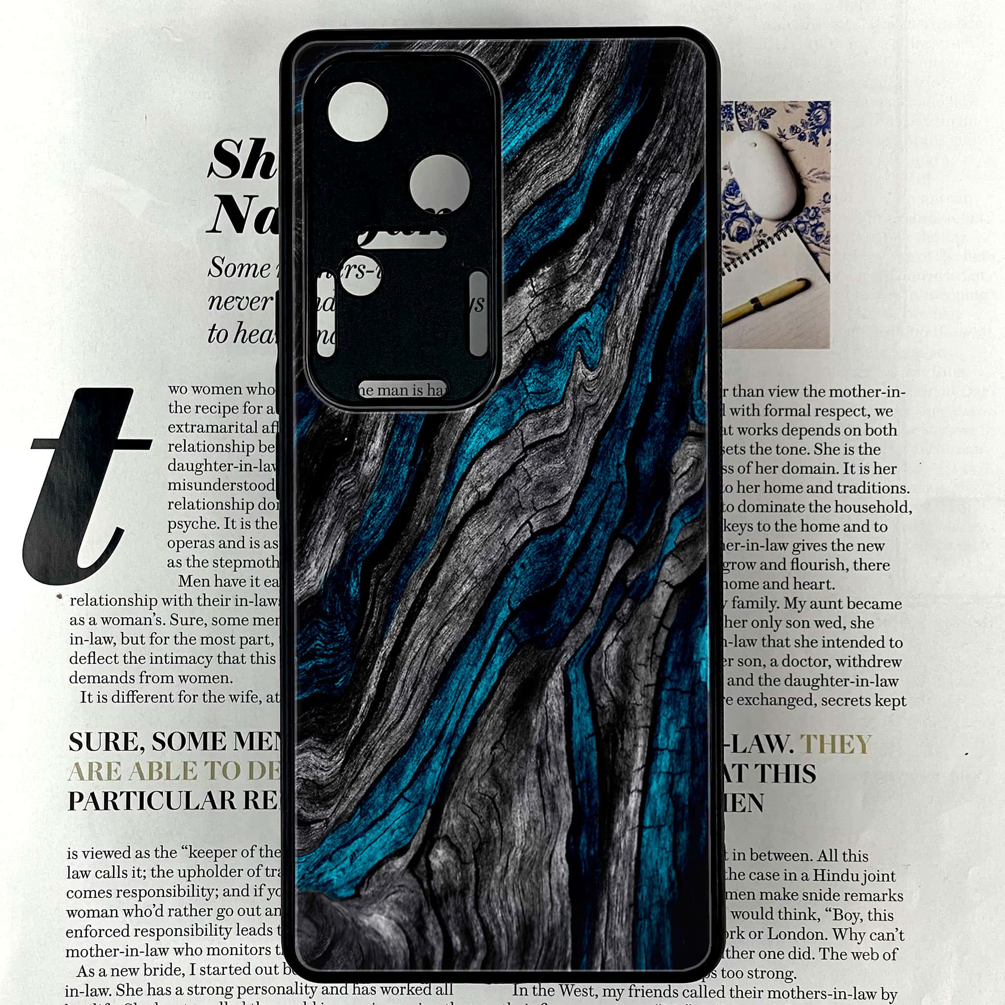 Vivo V30 - Liquid Marble Series - Premium Printed Glass soft Bumper shock Proof Case
