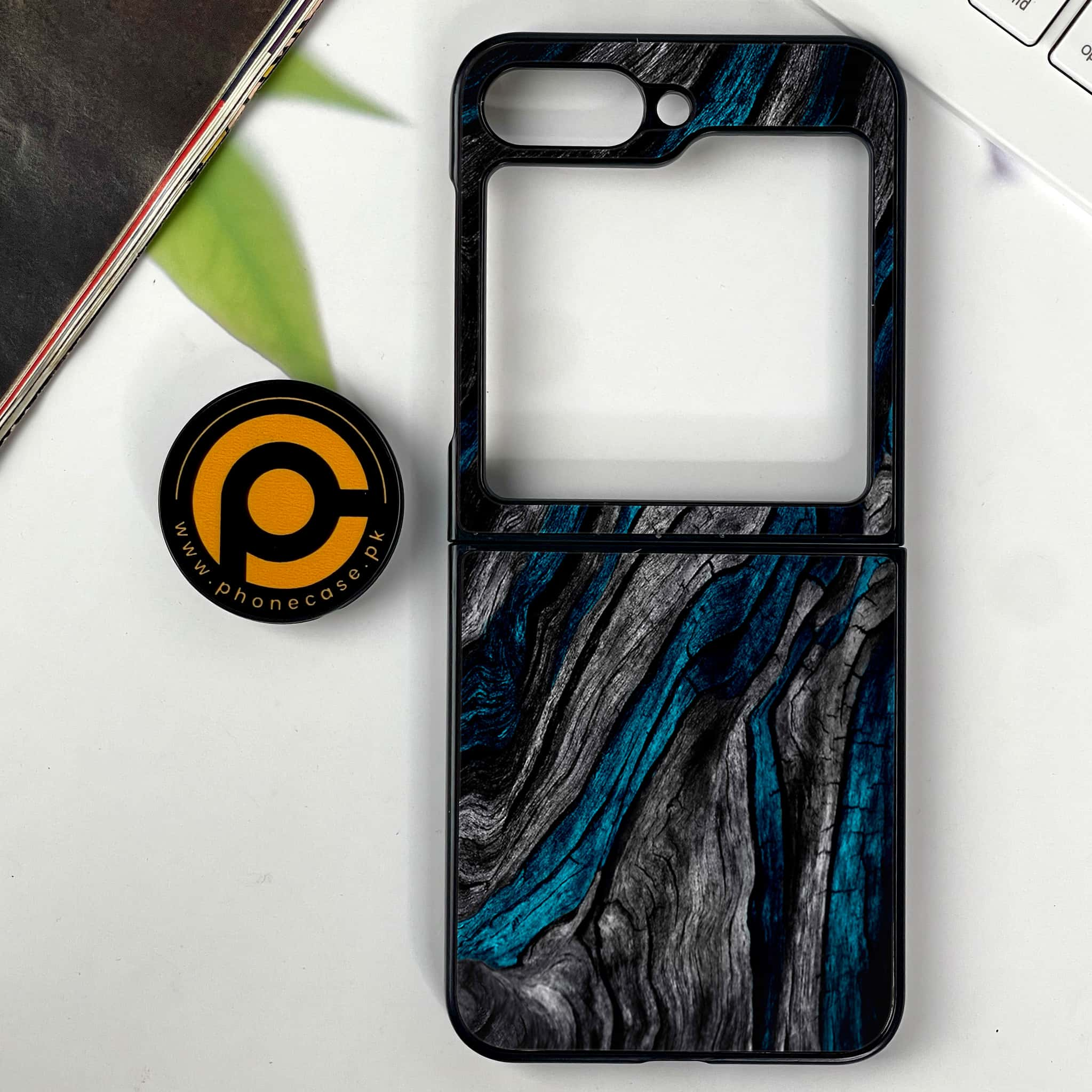 Galaxy Z Flip 6 - Liquid Marble Series - Premium Printed Glass soft Bumper shock Proof Case