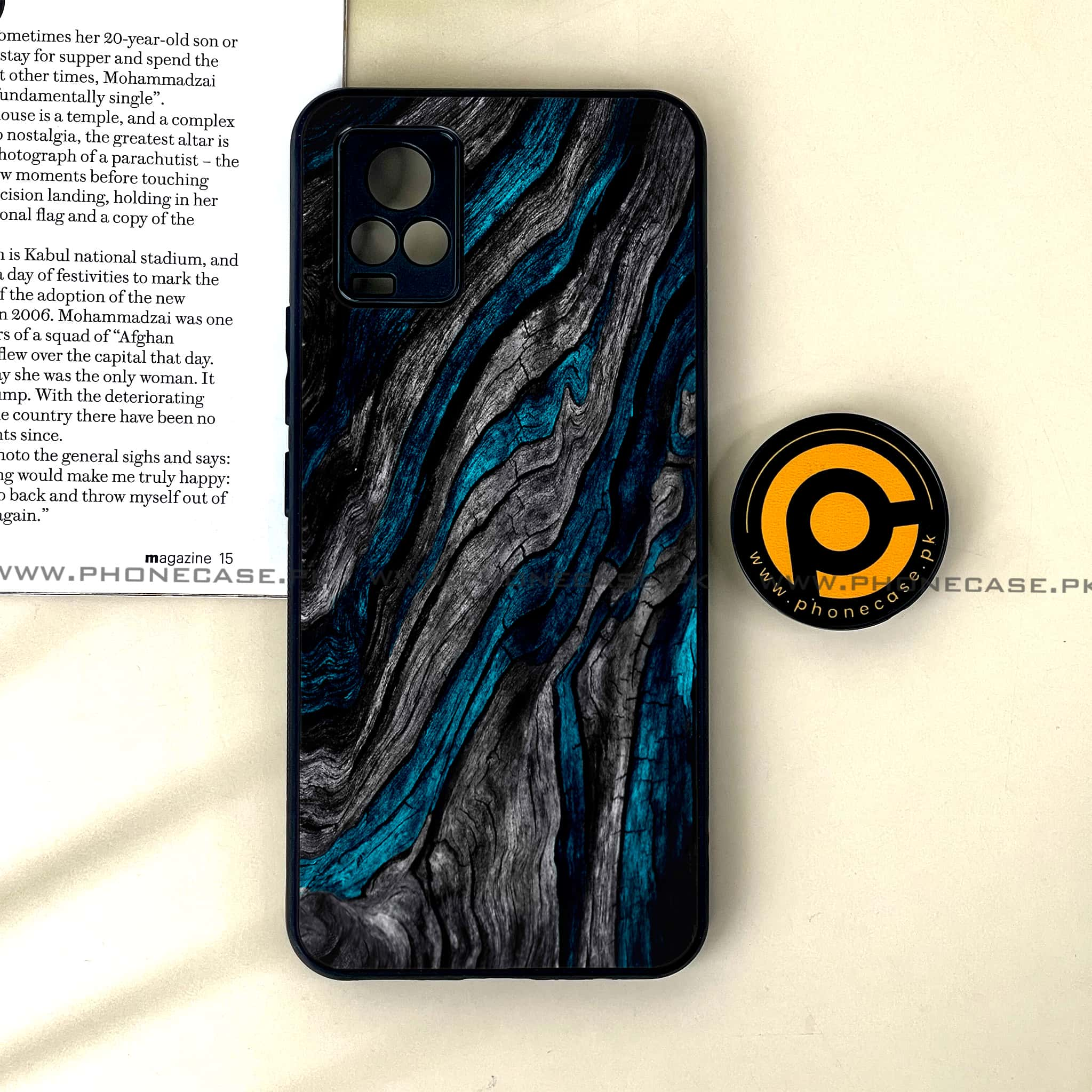 Vivo V20 - Liquid Marble Series - Premium Printed Glass soft Bumper shock Proof Case