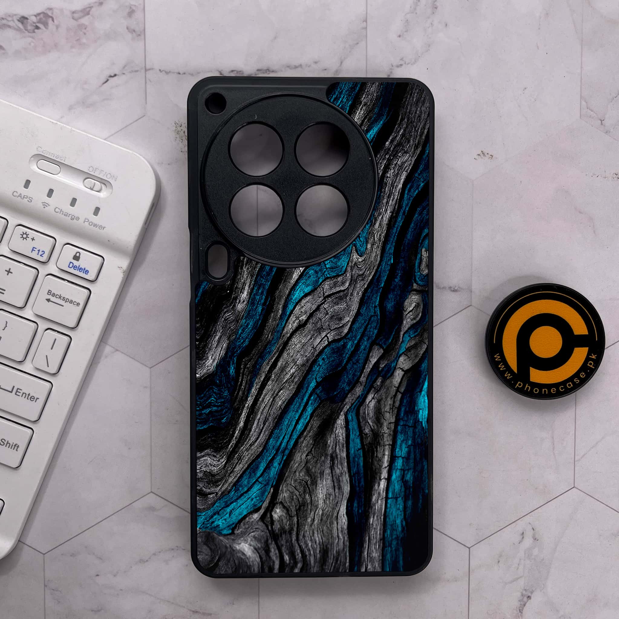 Tecno Camon 30 Premier - Liquid Marble Series - Premium Metal Printed soft Bumper shock Proof Case