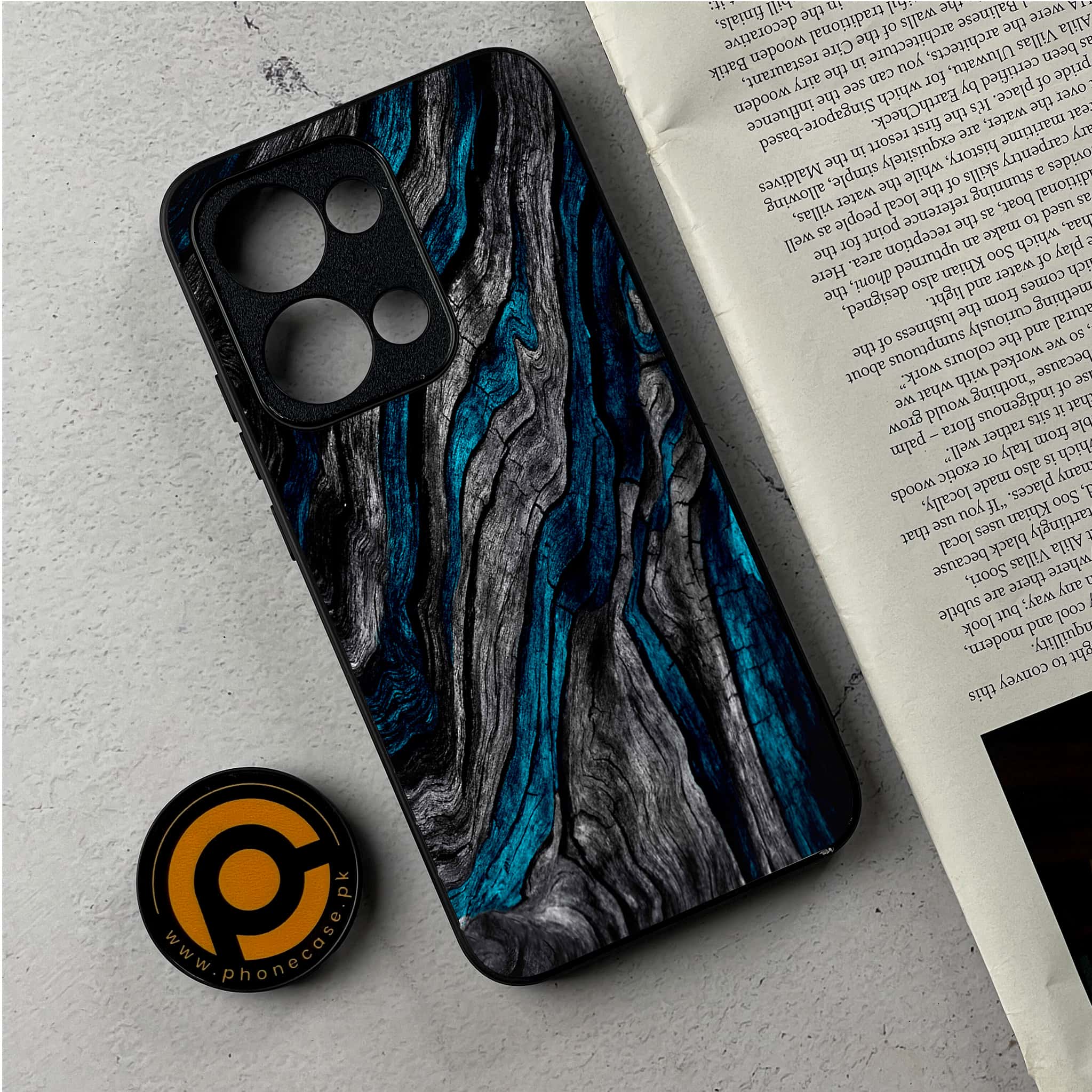 Oppo Reno 13 - Liquid Marble Series - Premium Metal Printed Soft Bumper Shockproof Case